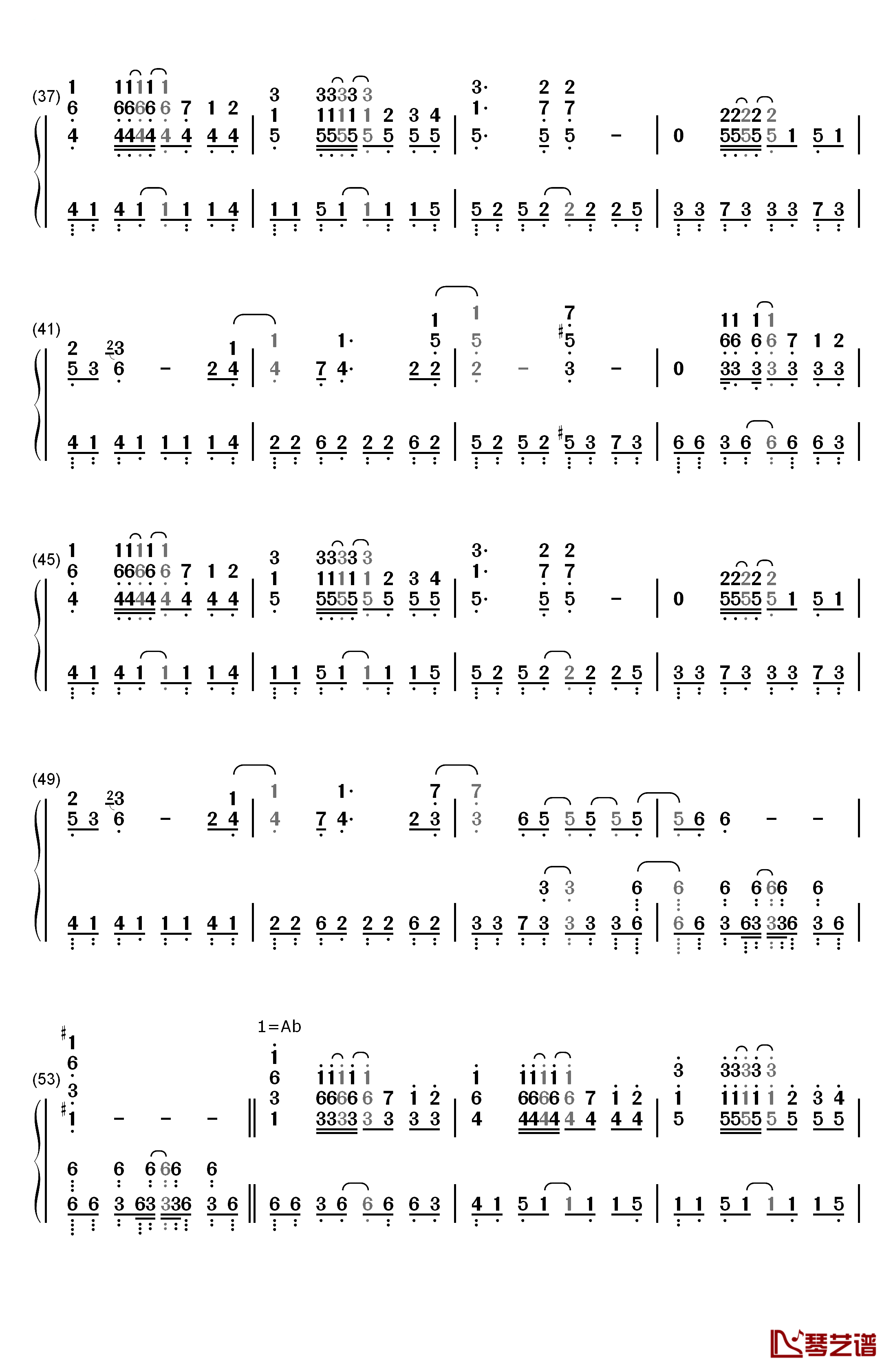 ライオン钢琴简谱-数字双手-May'n/中岛 爱3