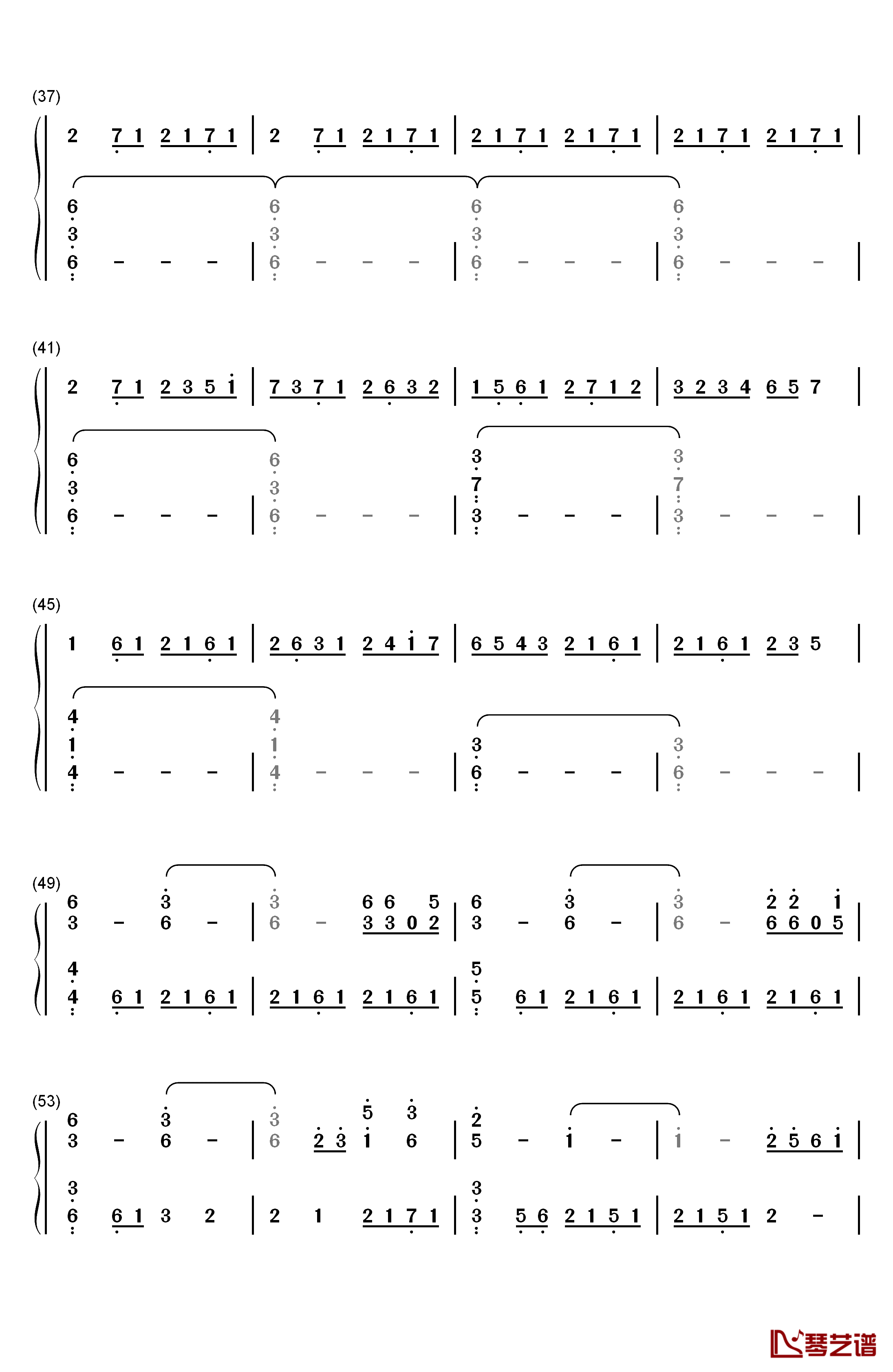 THE END钢琴简谱-数字双手-松枝贺子3
