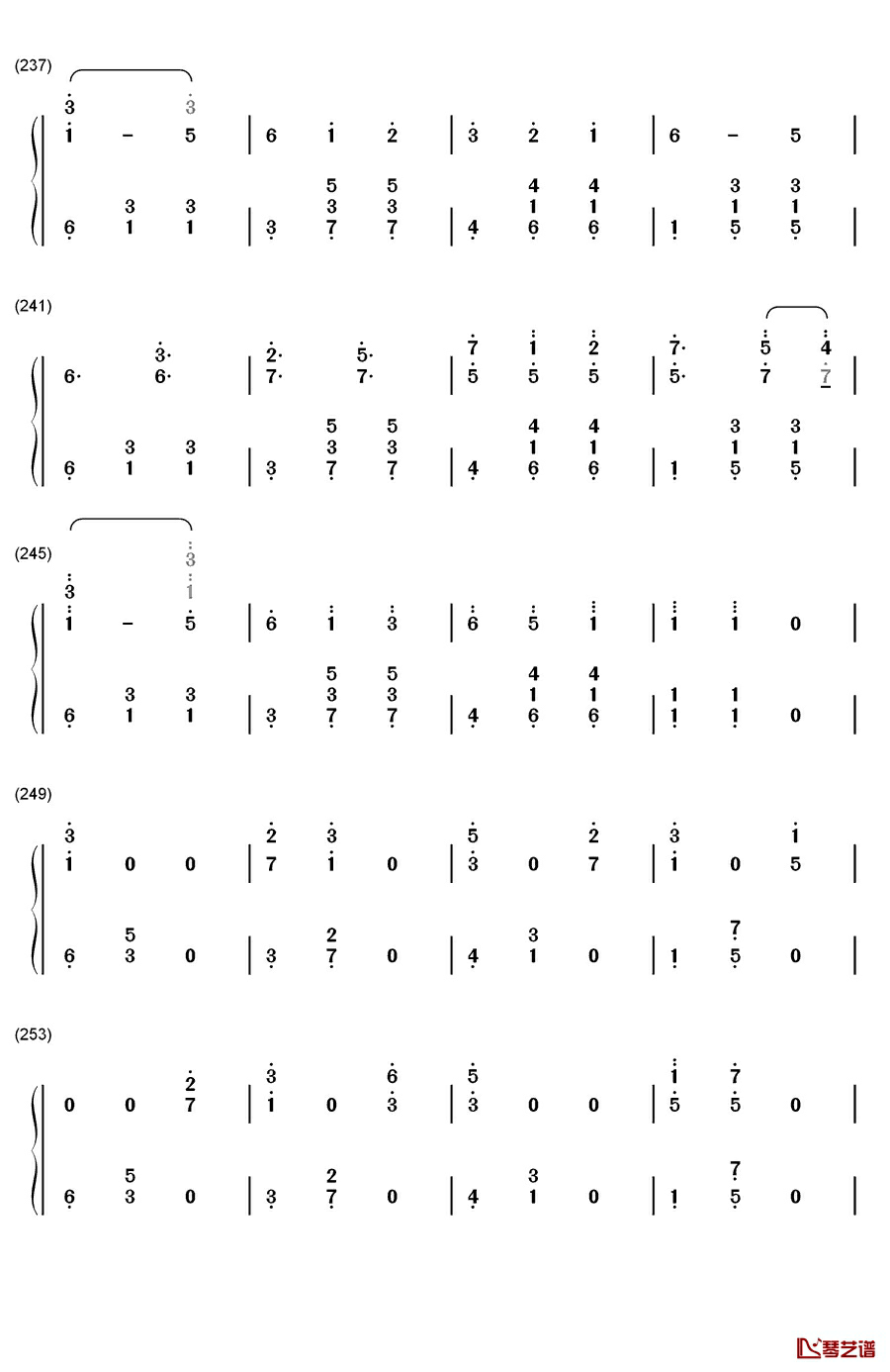 戏言スピーカー钢琴简谱-数字双手-初音ミク13