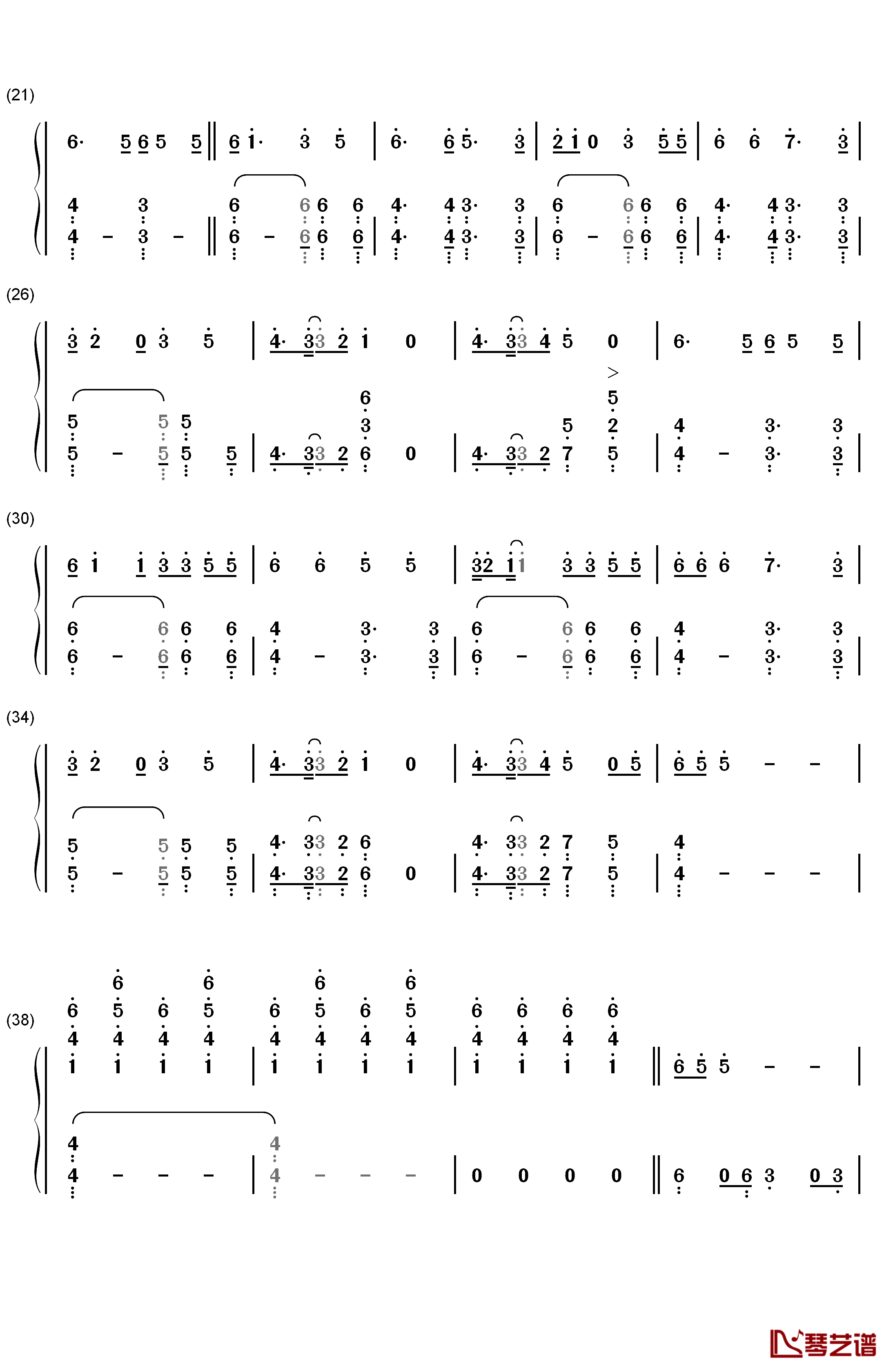 Waiting for Love钢琴简谱-数字双手-Avicii2