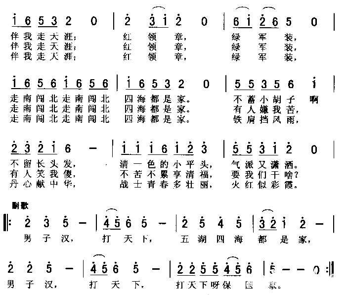 行进歌简谱1