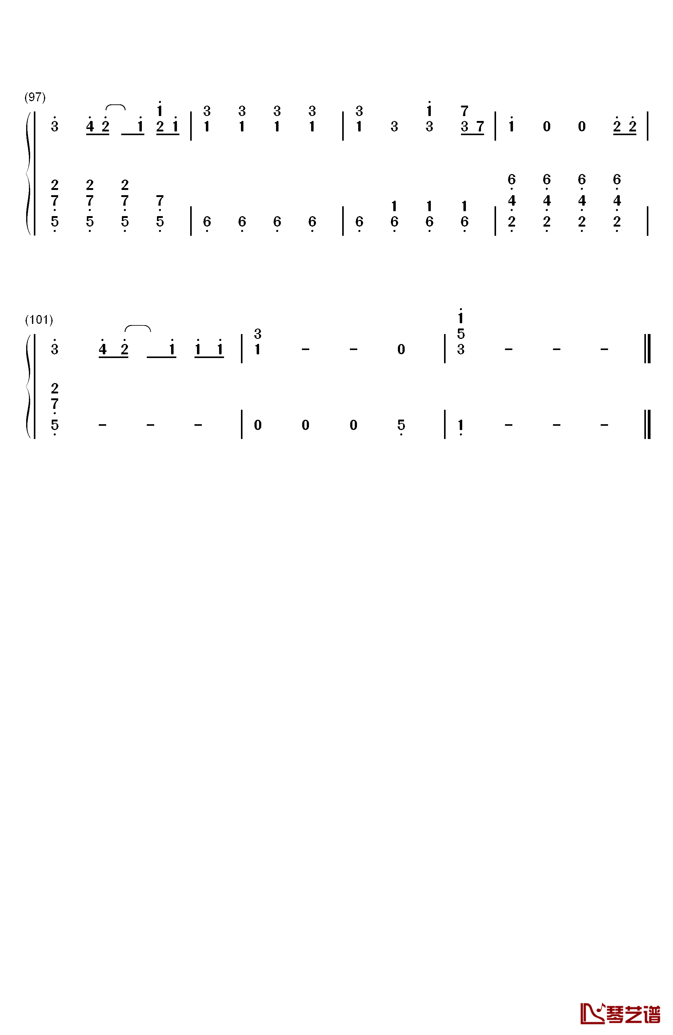 运命のルーレット廻して钢琴简谱-数字双手-ZARD6