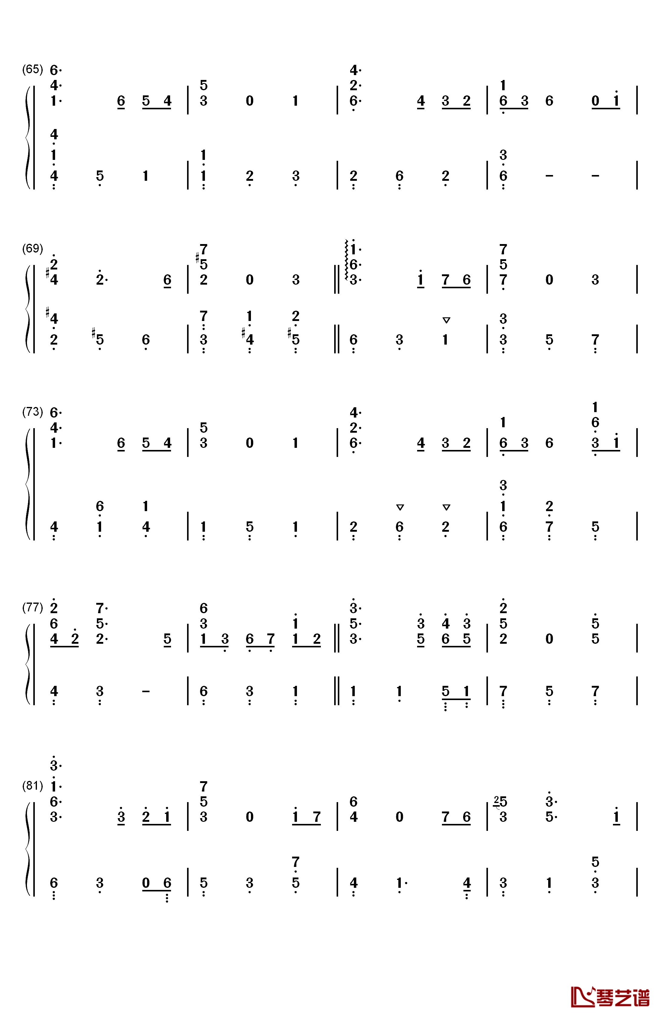 别了夏天钢琴简谱-数字双手-手嶌葵 宫崎骏4