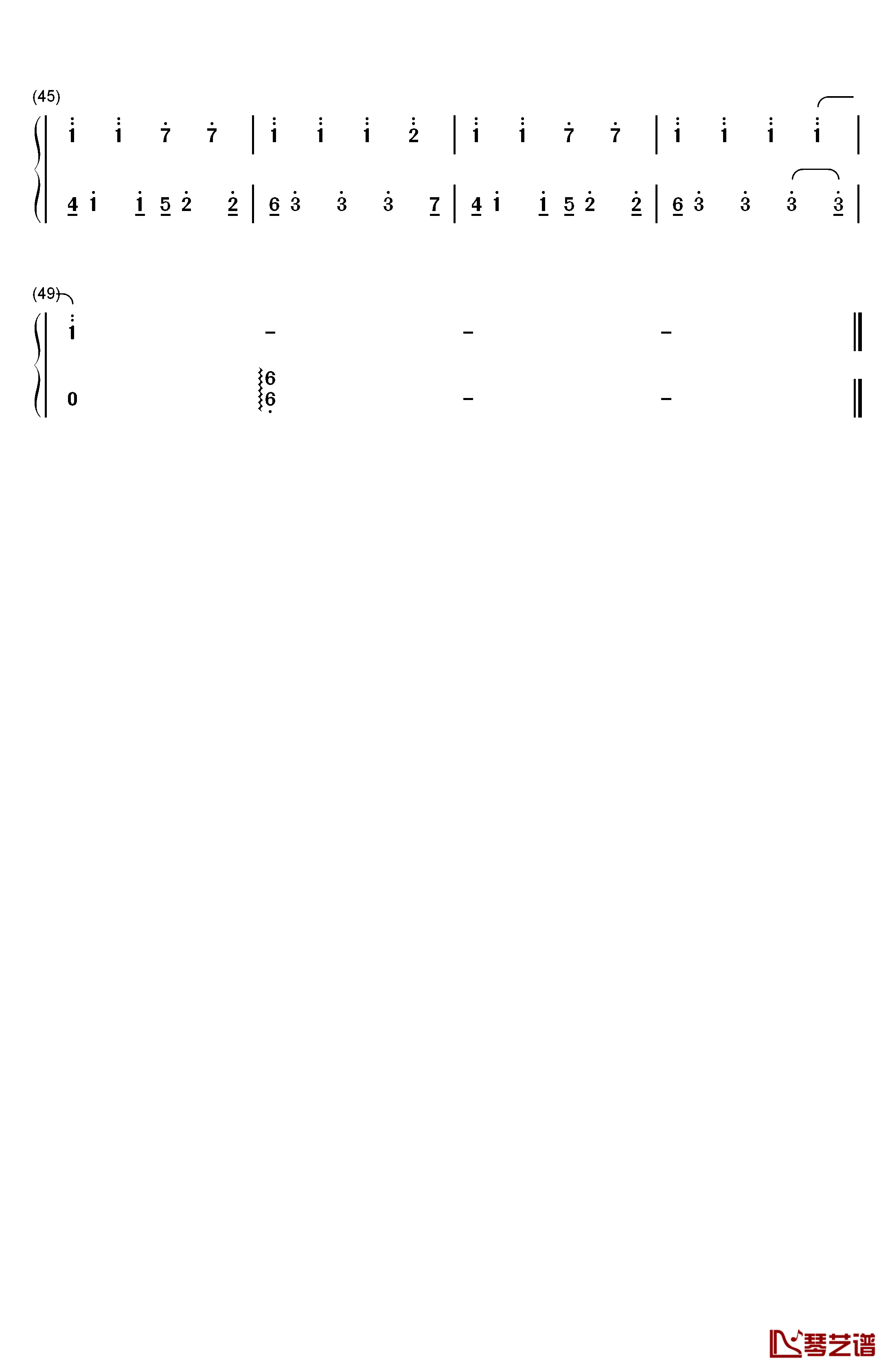 初见钢琴简谱-数字双手-余昭源 叶里3