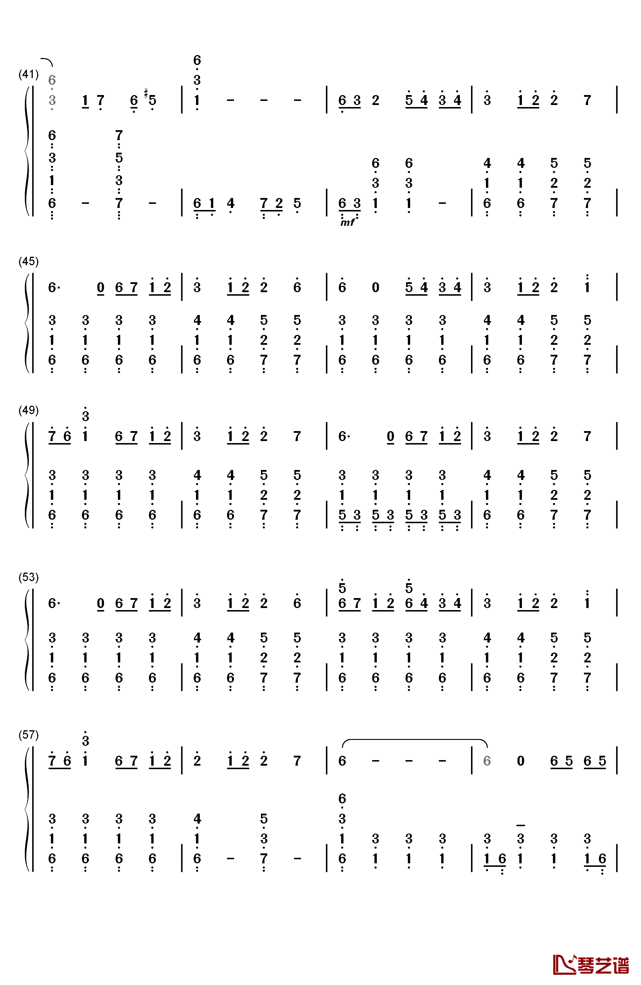 レクイエム钢琴简谱-数字双手-柊奈绪3