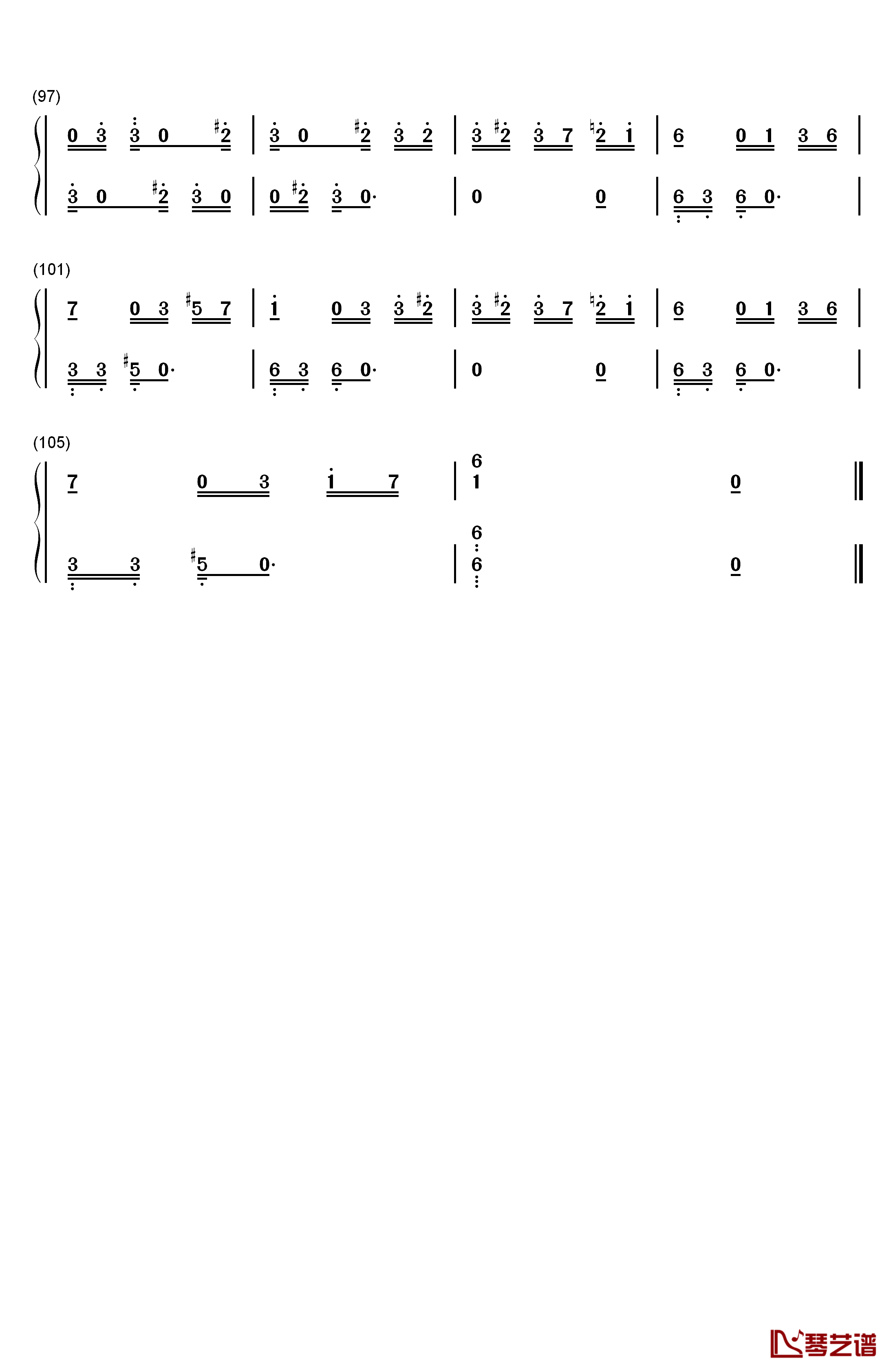 献给爱丽丝钢琴简谱-数字双手-贝多芬5