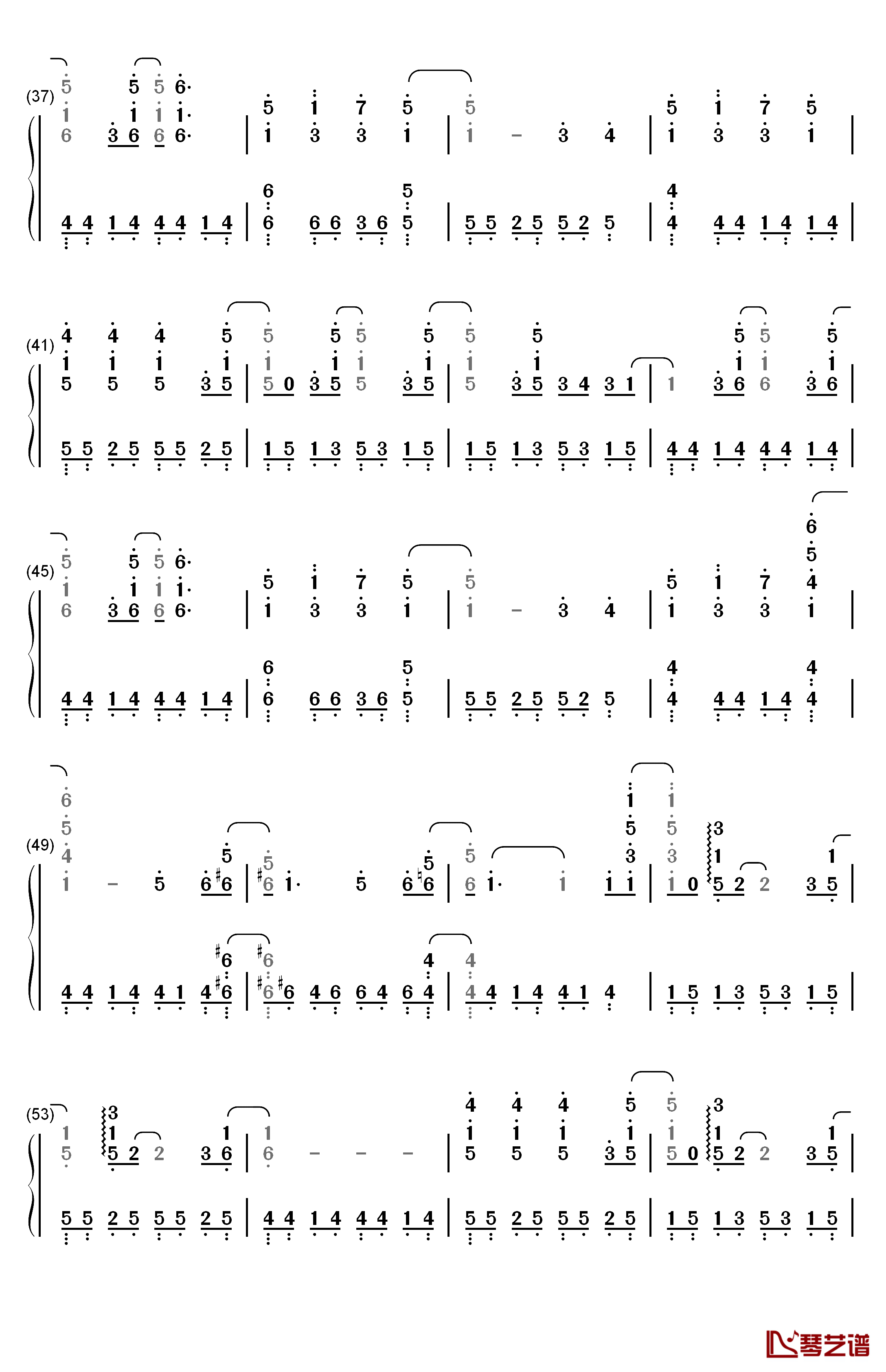 樱钢琴简谱-数字双手-河辺千恵子3