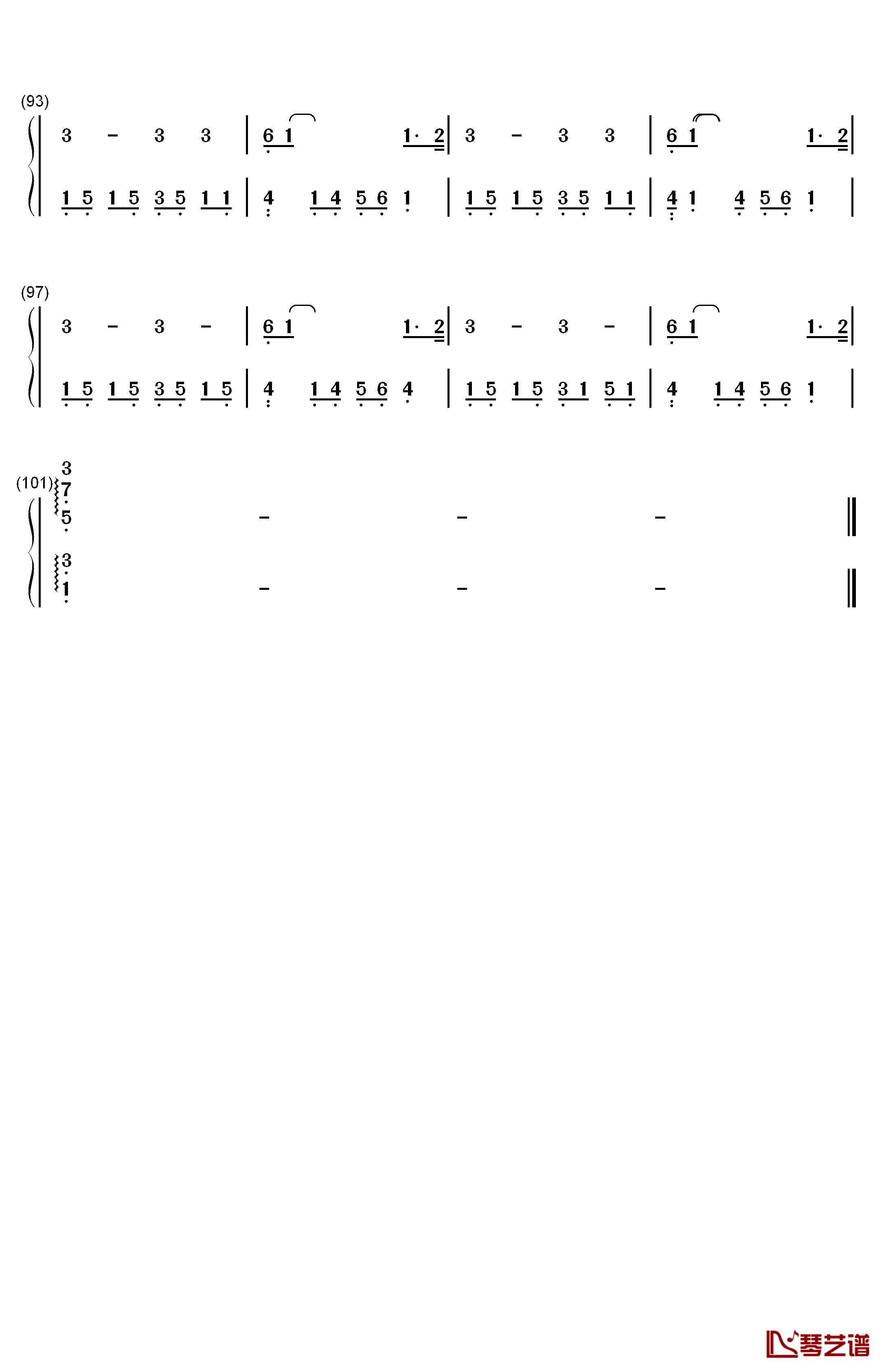 白日梦钢琴简谱-数字双手-The Daydream5