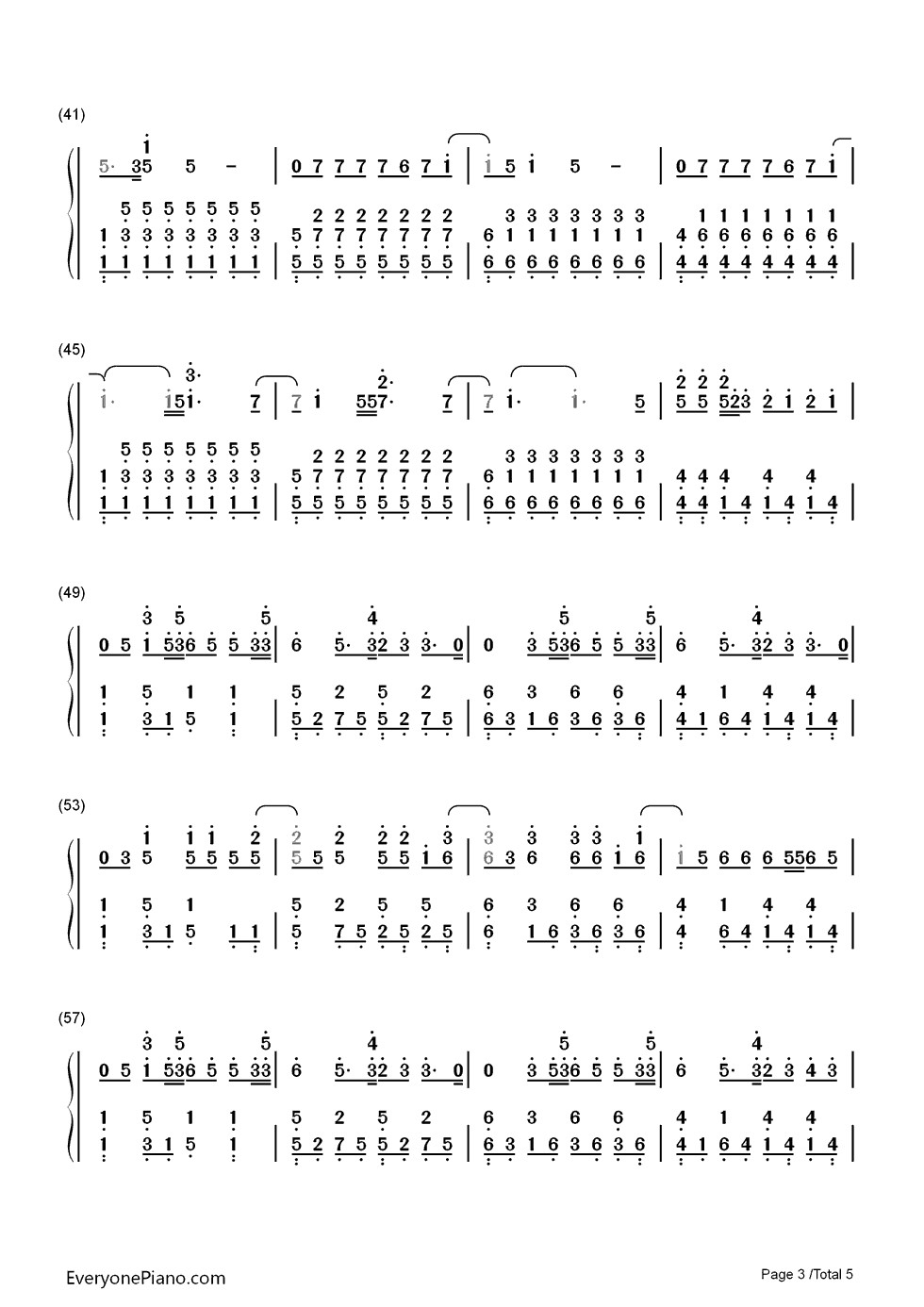 Kissin U钢琴简谱-数字双手-Miranda Cosgrove3