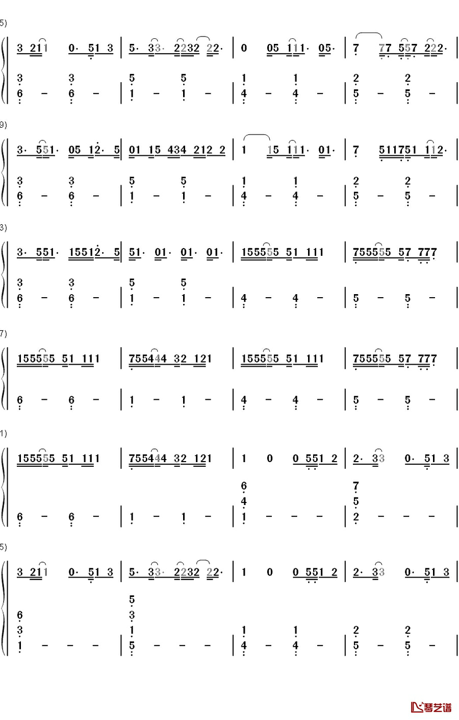 Forever钢琴简谱-数字双手-Haim2