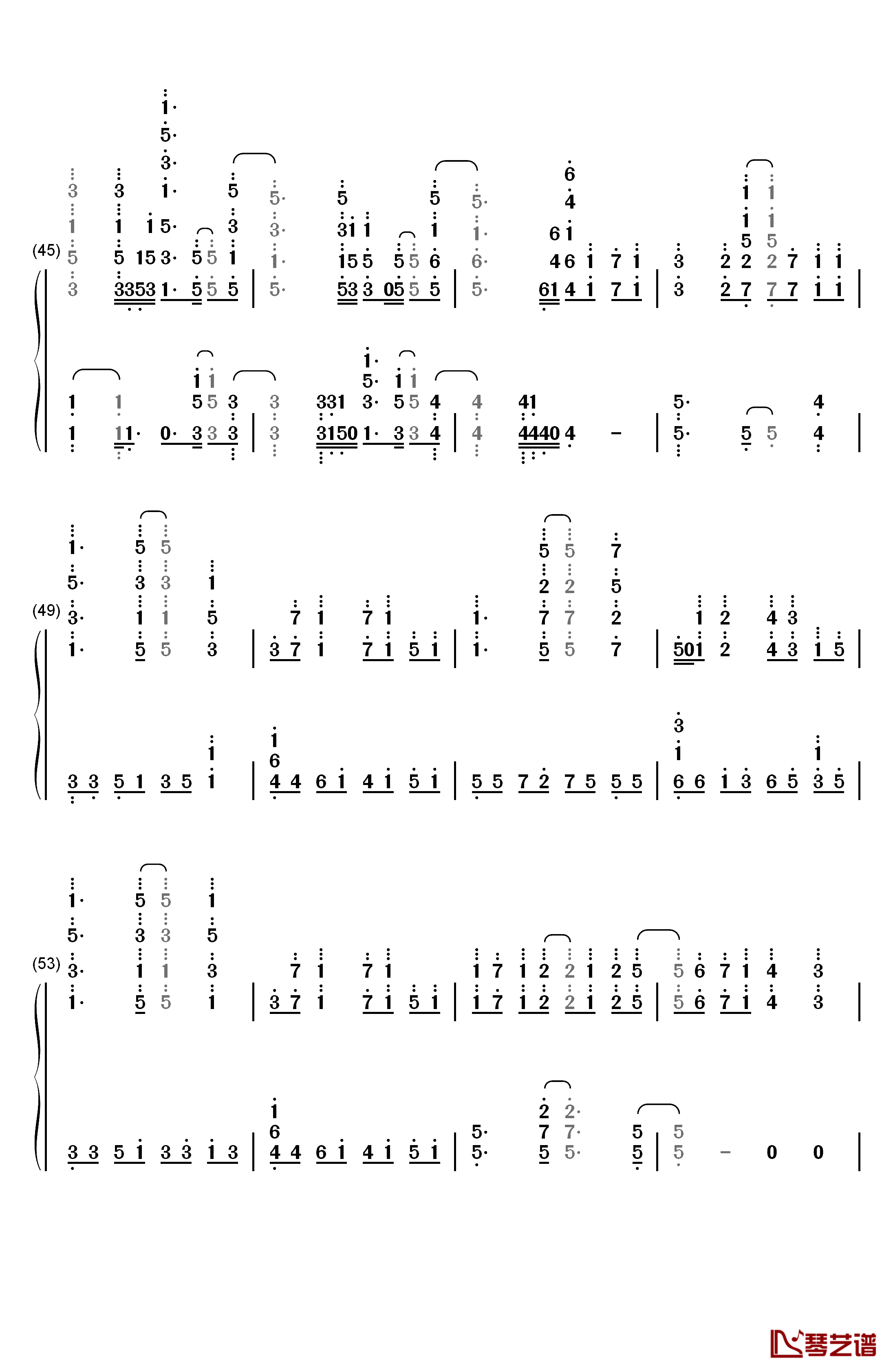 Overfly钢琴简谱-数字双手-春奈露娜4