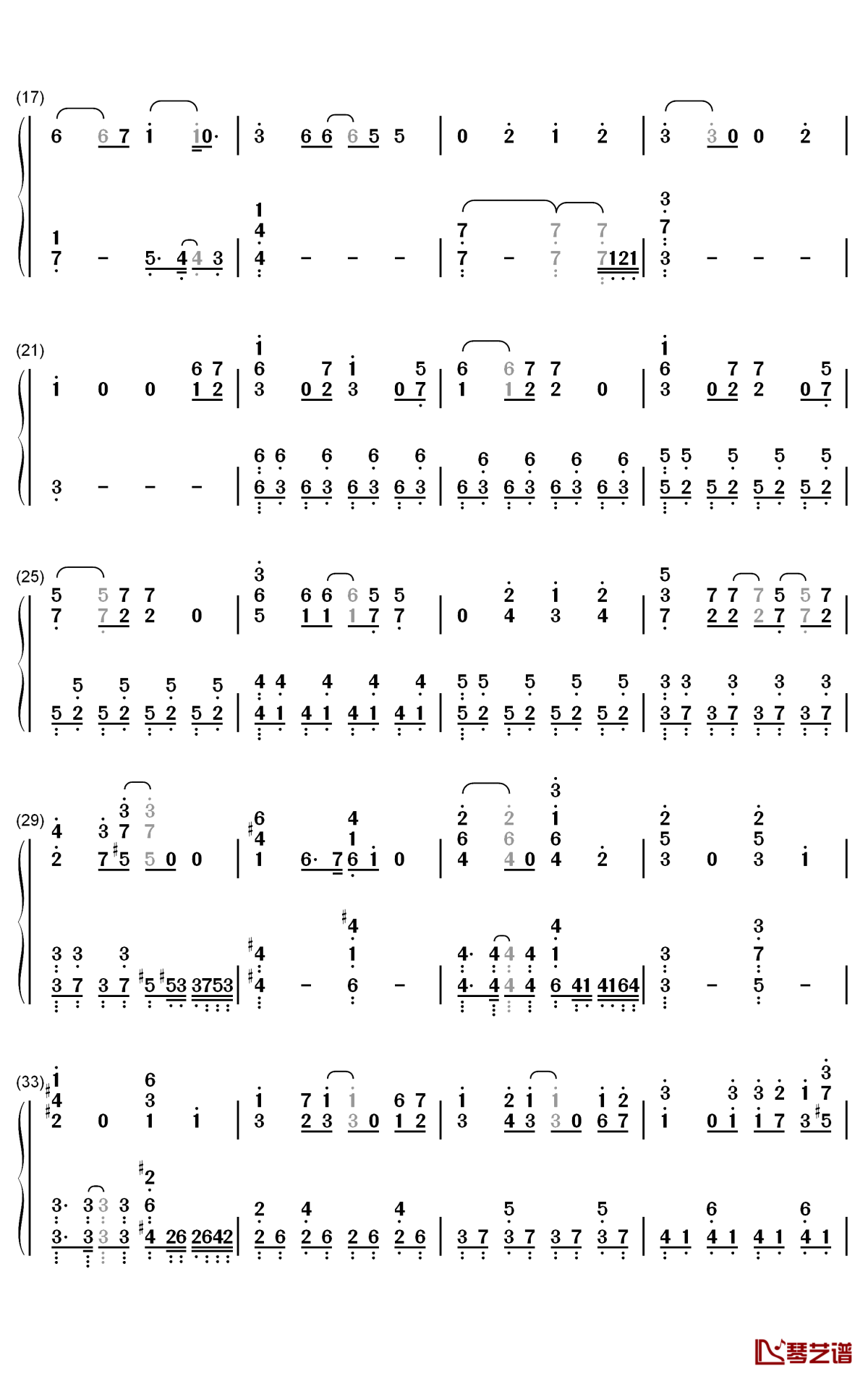 Altern钢琴简谱-数字双手-H-el-ical2
