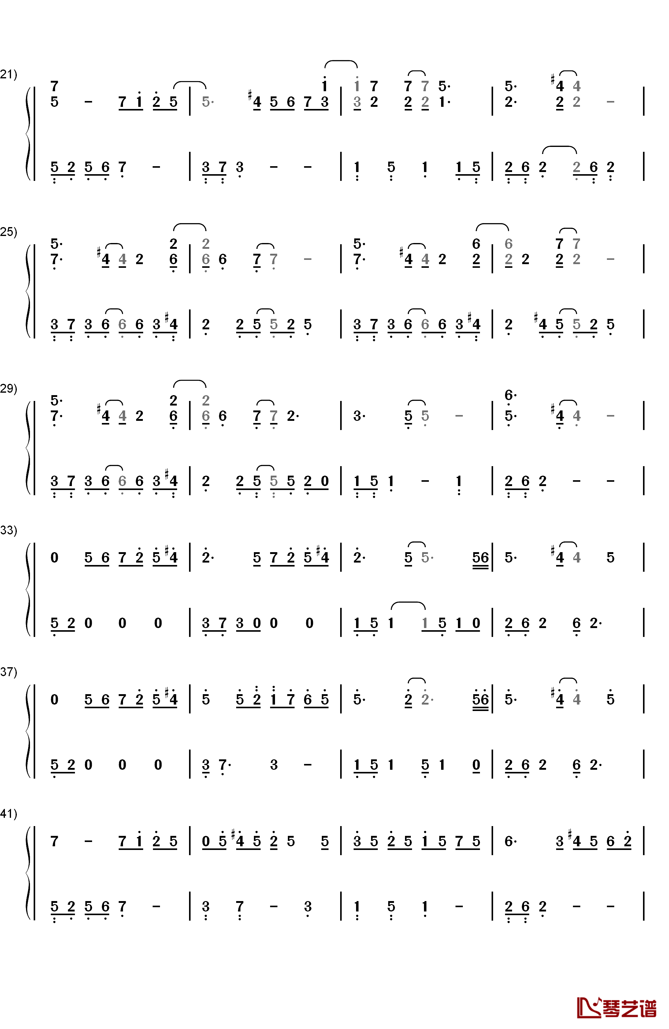 Hand In Hand钢琴简谱-数字双手-Steve Haun2