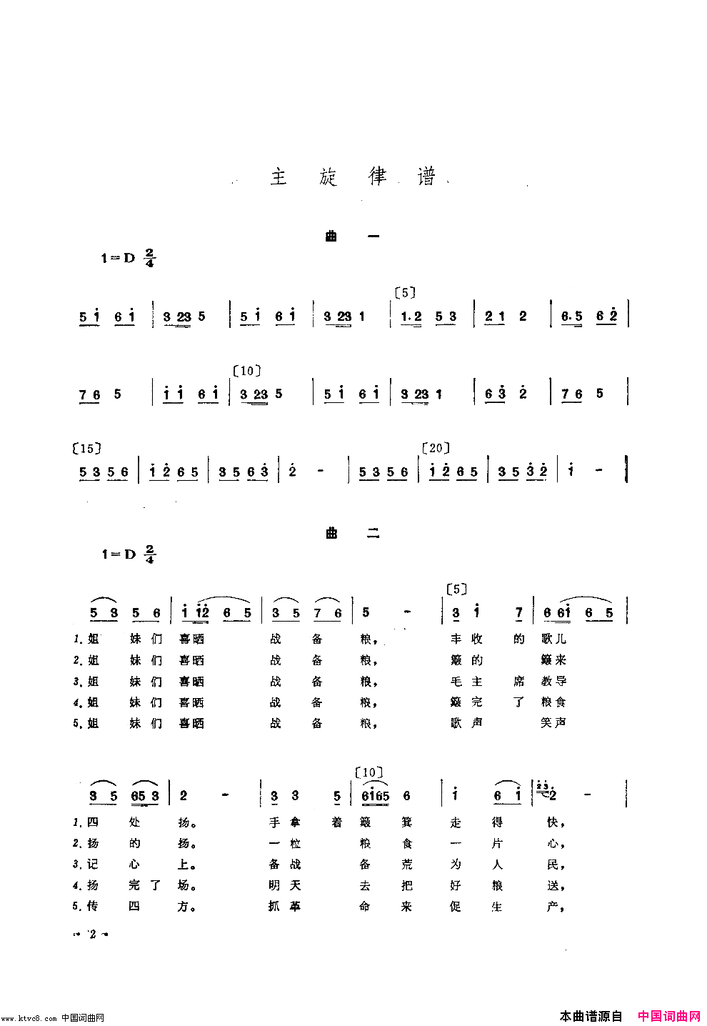喜晒战备粮舞蹈音乐简谱1