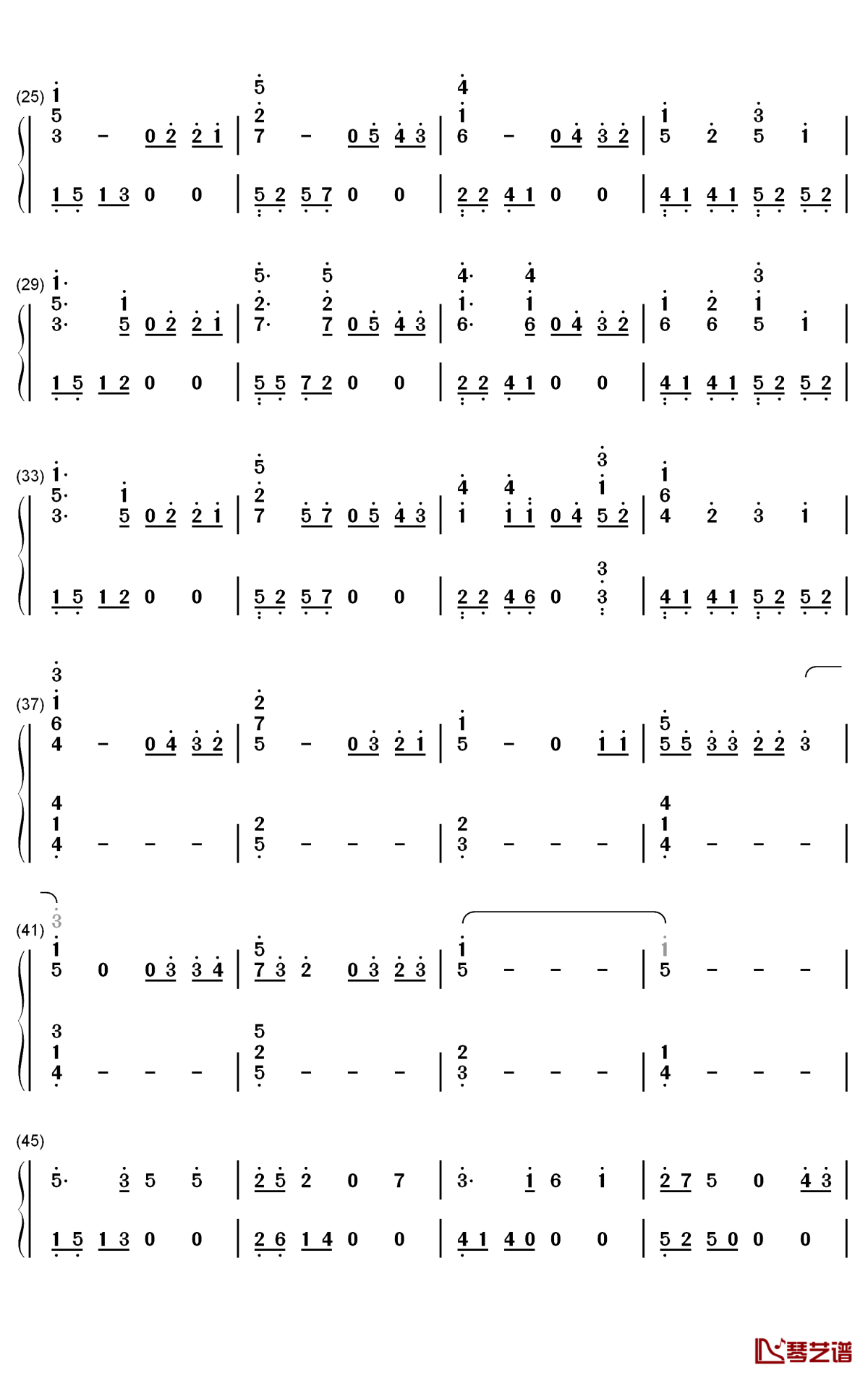 Home钢琴简谱-数字双手-蔡徐坤2