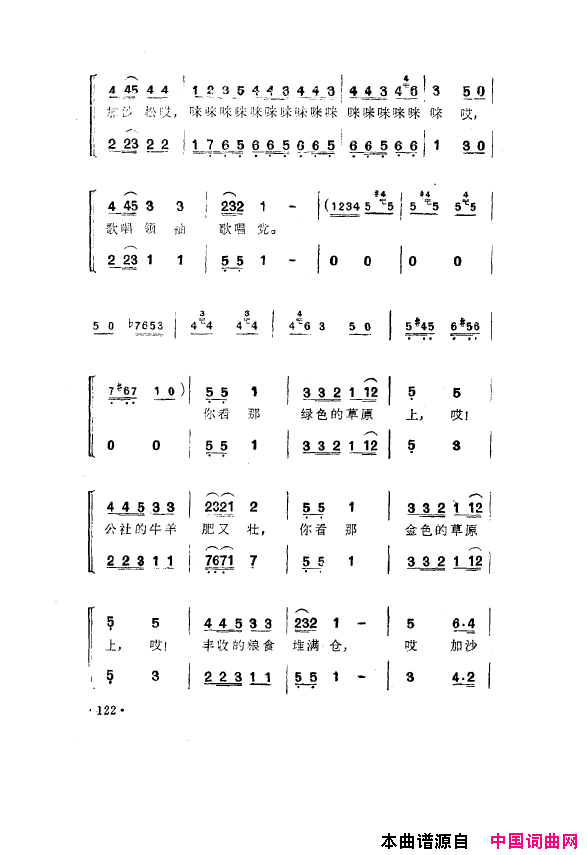 毛泽东之歌-红太阳歌曲集101-150简谱1