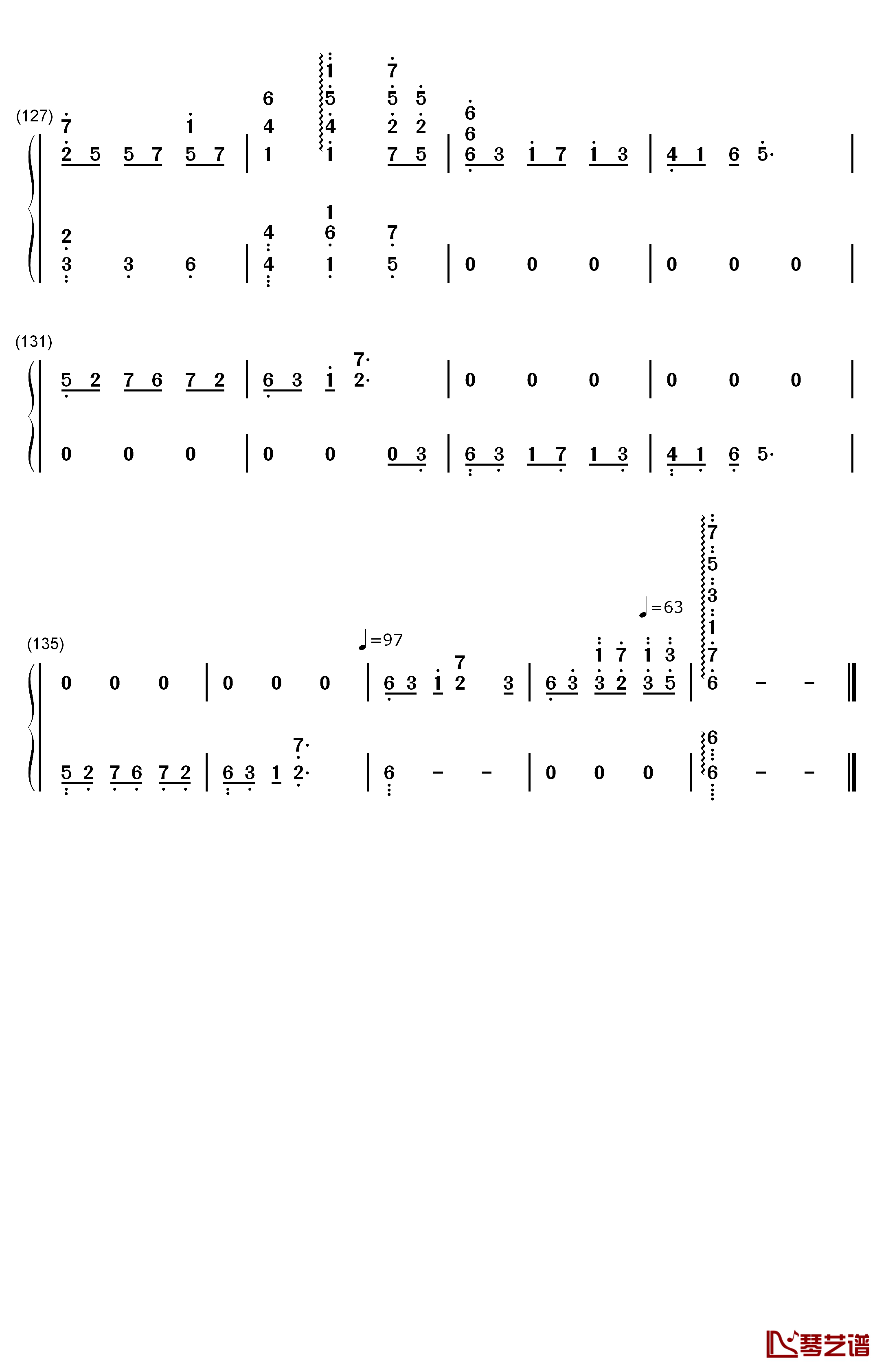 杨柳钢琴简谱-数字双手-范宗沛  林海7