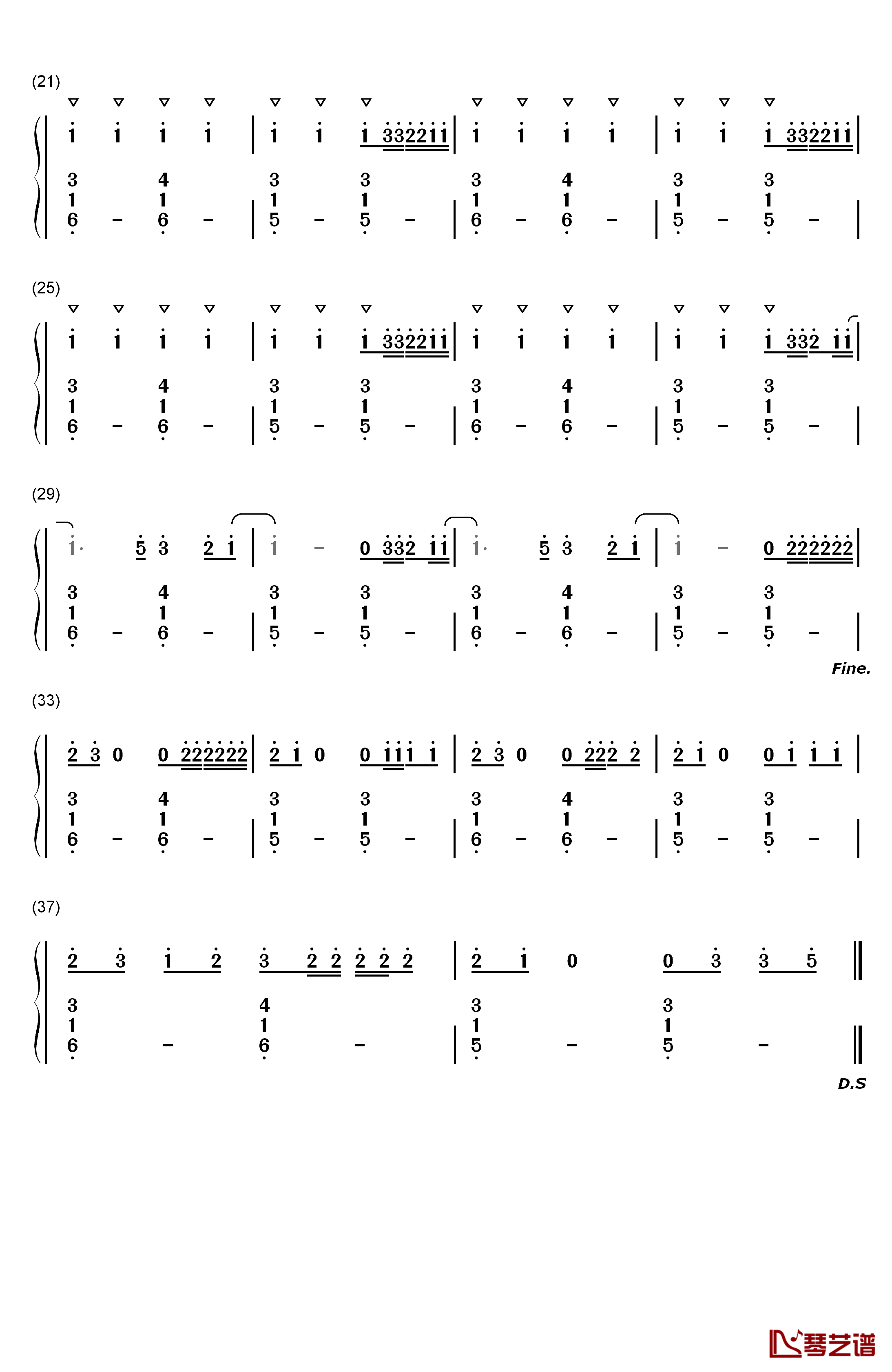Work From Home钢琴简谱-数字双手-Fifth Harmony2