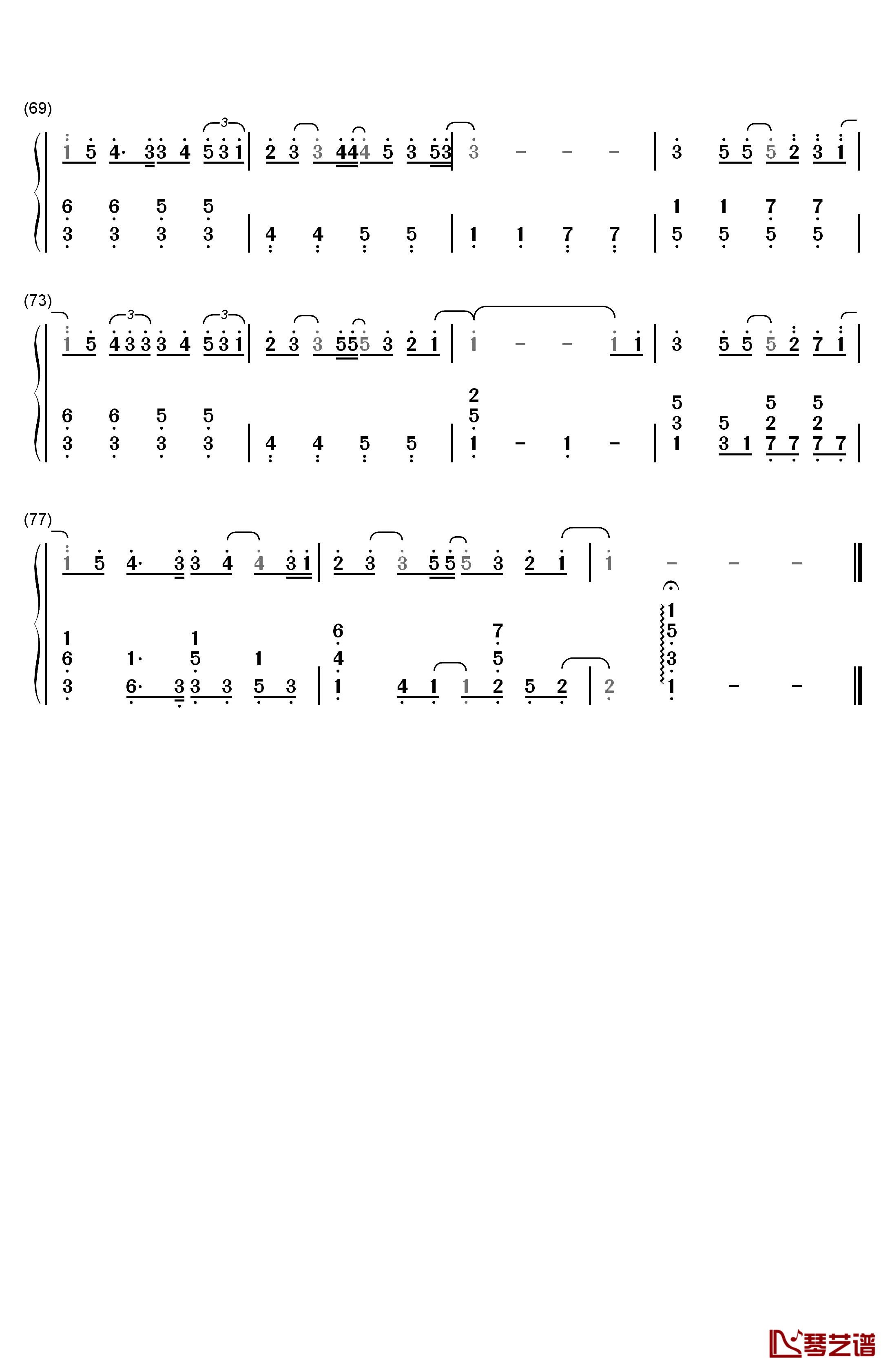 to Mother钢琴简谱-数字双手-YUI4