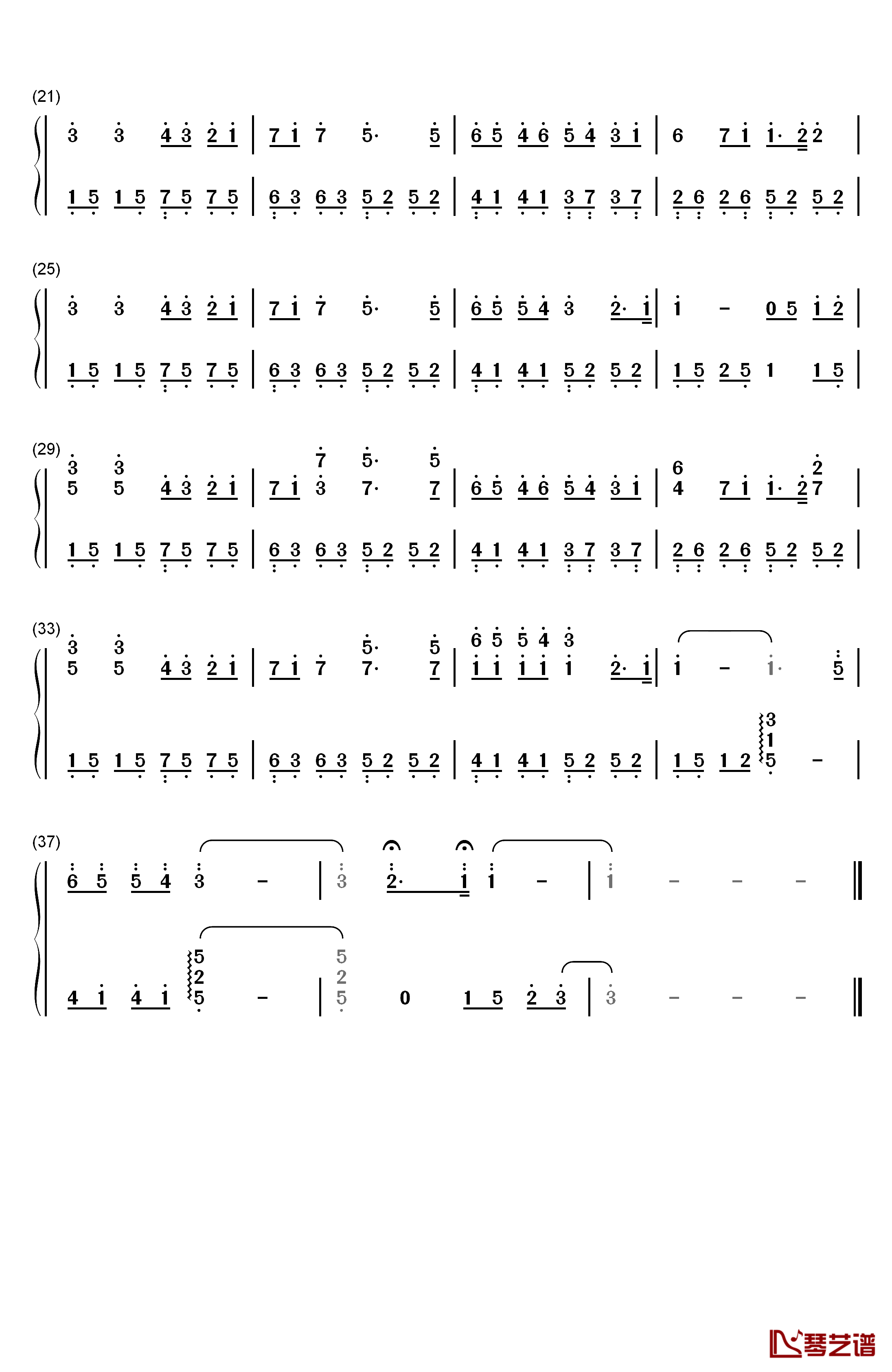 过客钢琴简谱-数字双手-魏晨2