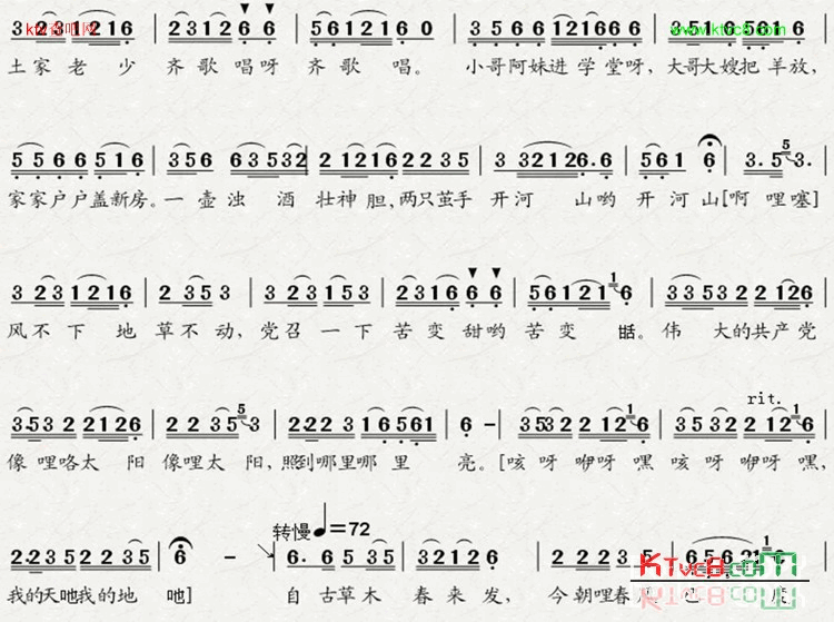 新村赞歌简谱-罗永贵演唱1