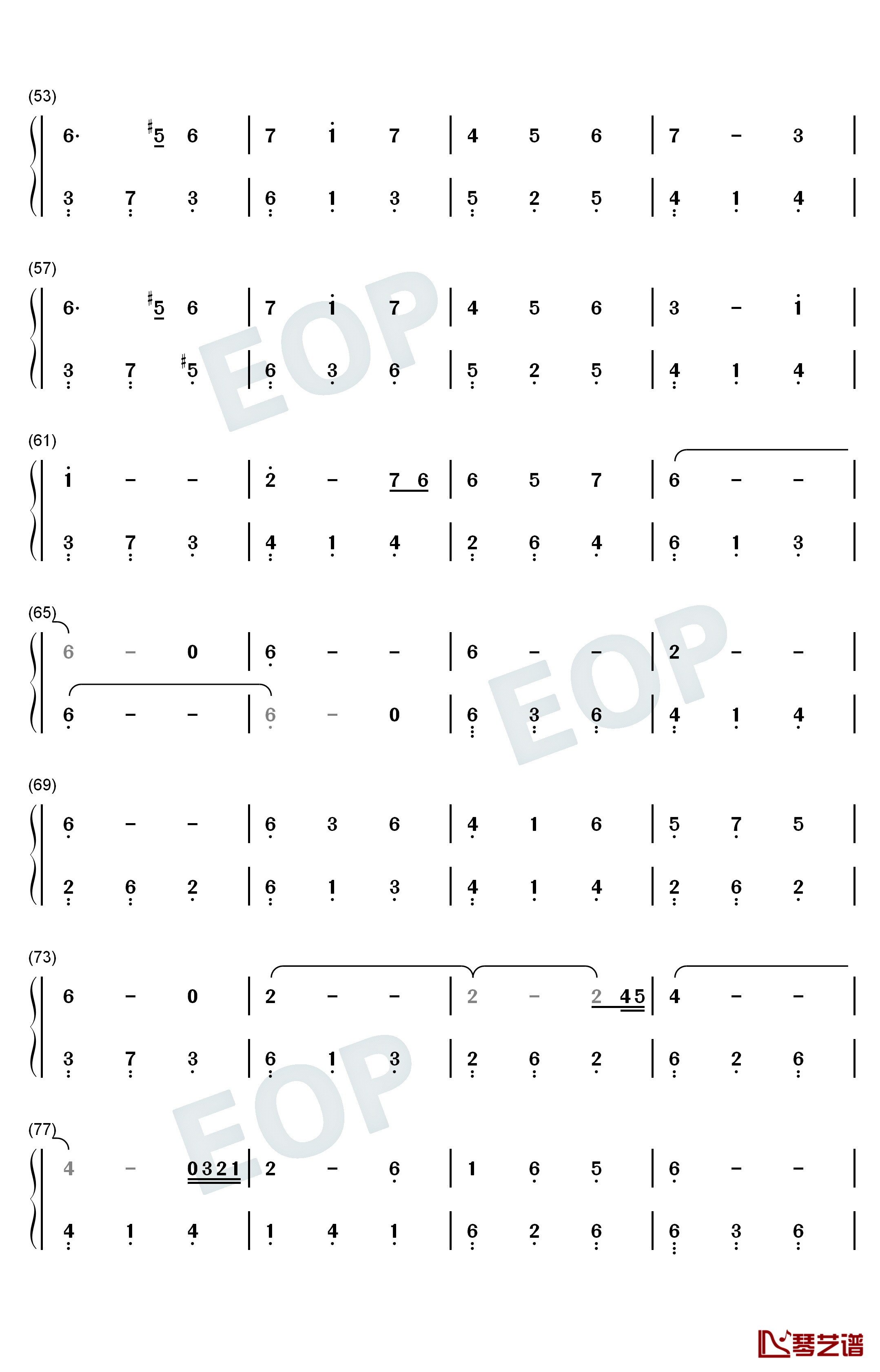 窗钢琴简谱-数字双手-吴青峰3