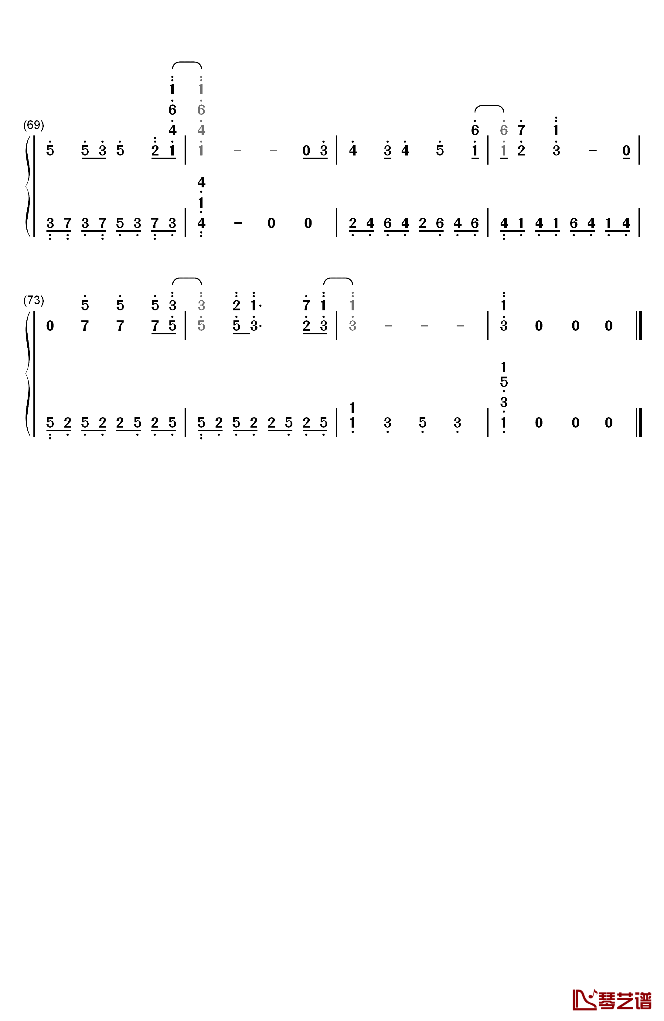 Only Love钢琴简谱-数字双手-Trademark4