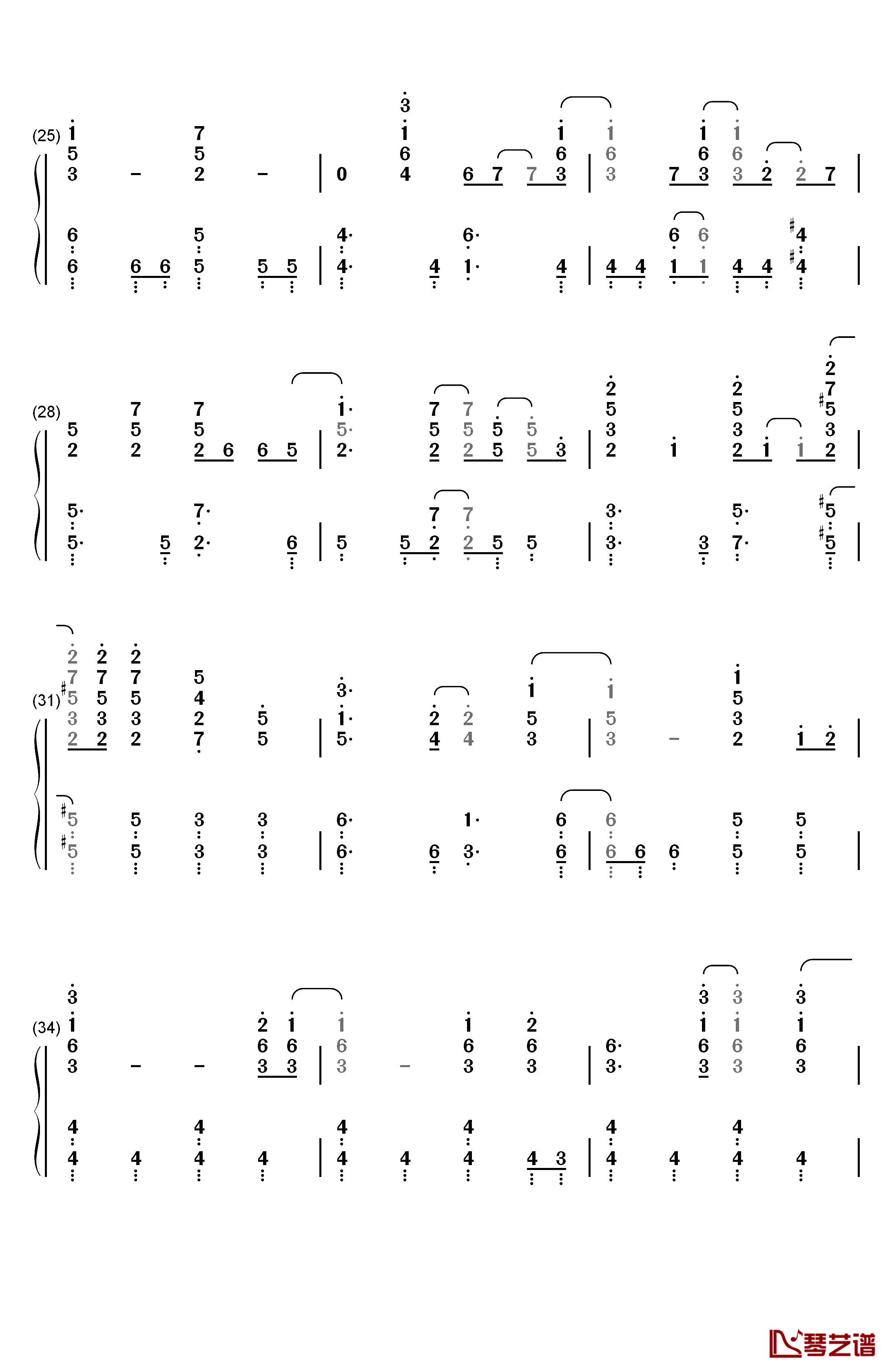 コネクト钢琴简谱-数字双手-ClariS3