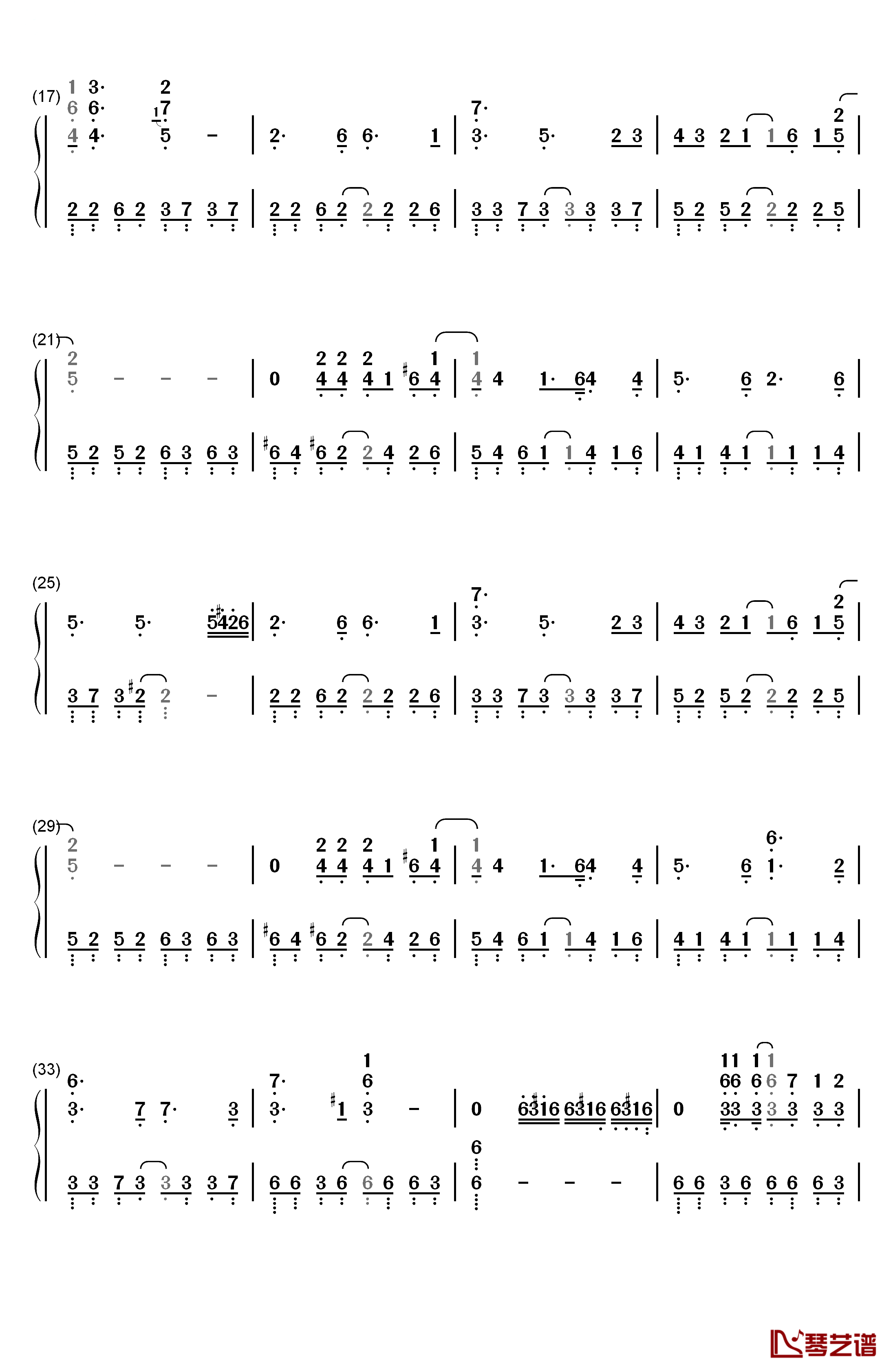 ライオン钢琴简谱-数字双手-May'n/中岛 爱2