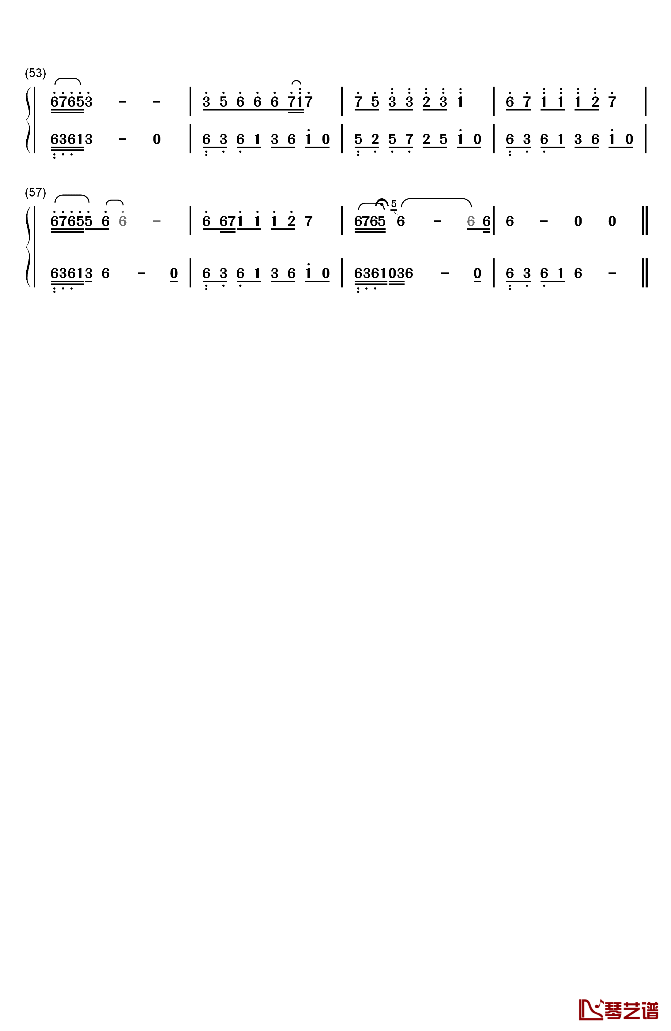 一亿个伤心钢琴简谱-数字双手-蒙面哥 李超3