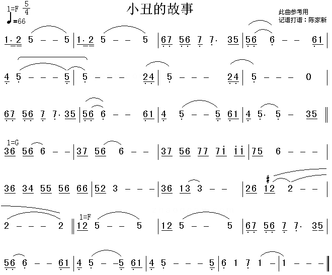 小丑的故事简谱1