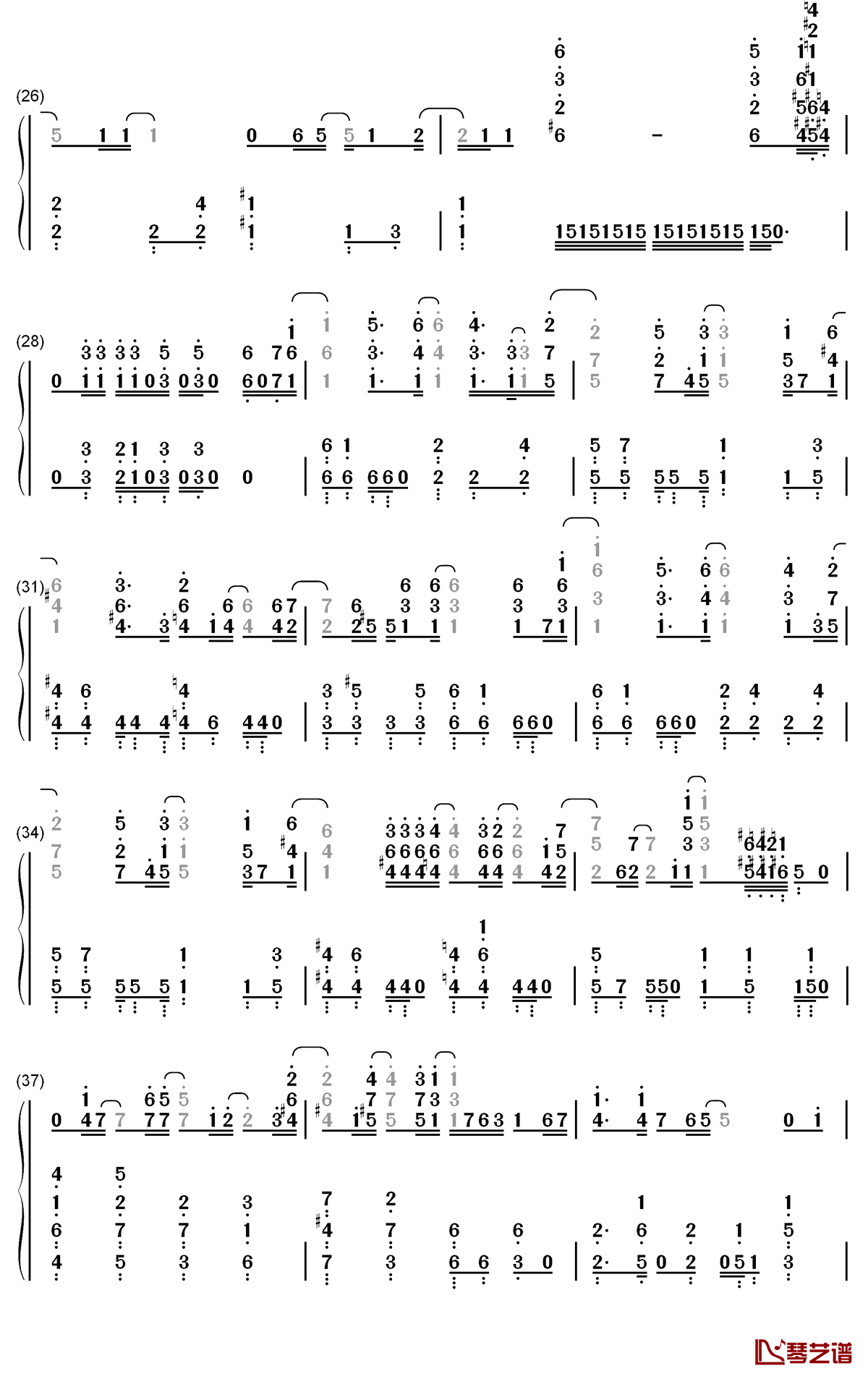 感電钢琴简谱-数字双手-米津玄师3