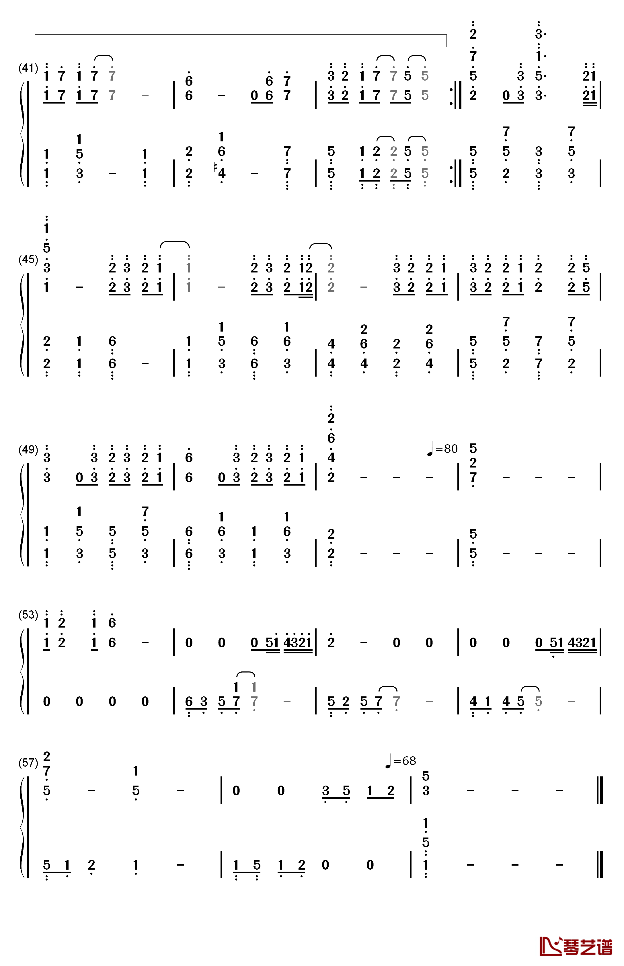 记事本钢琴简谱-数字双手-陈慧琳  周传雄3