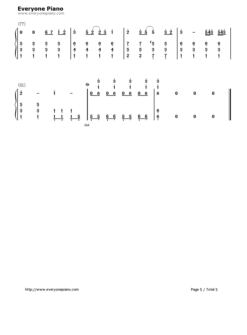 谎言钢琴简谱-数字双手-BigBang5