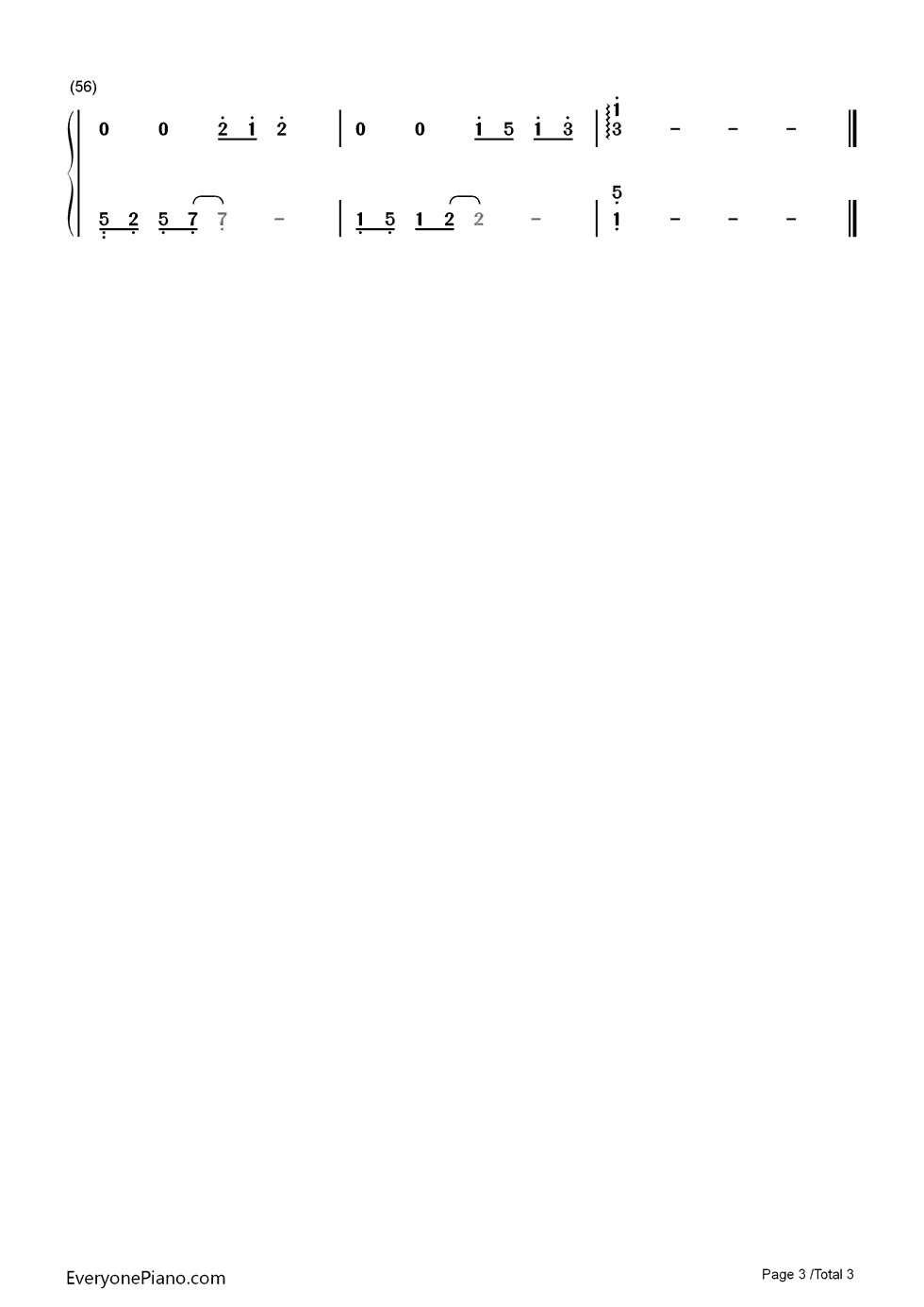 我们都一样钢琴简谱-数字双手-张杰3
