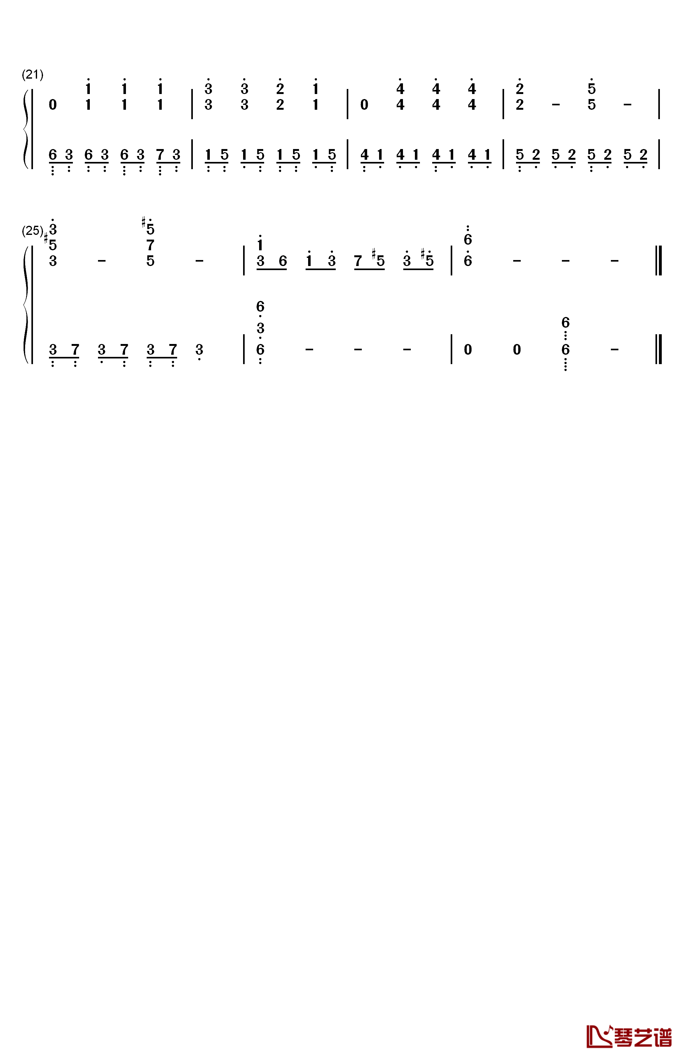 怪诞小镇主题曲钢琴简谱-数字双手-Brad Breeck2