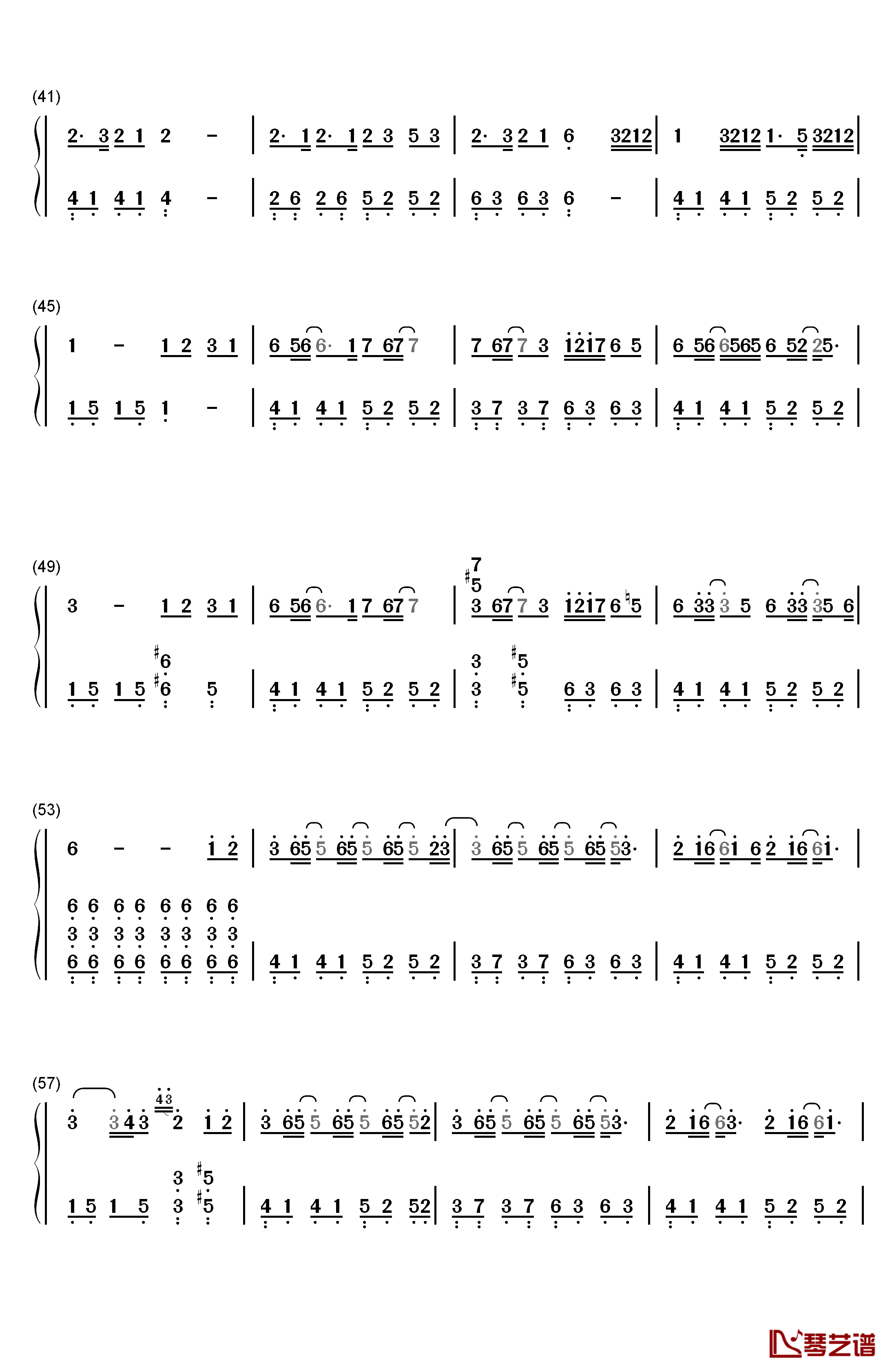 起风了钢琴简谱-数字双手-买辣椒也用券 高橋優3