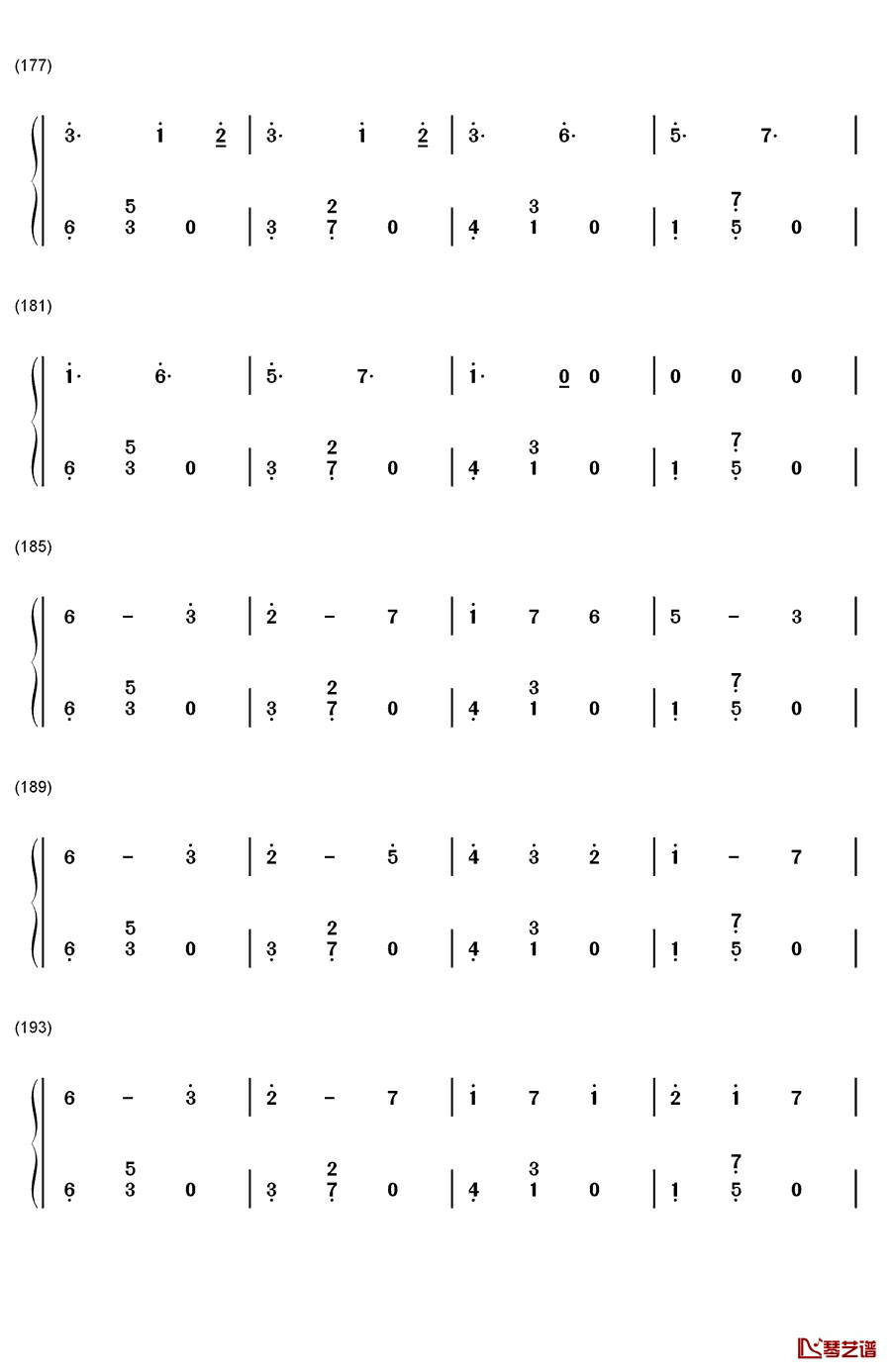 戏言スピーカー钢琴简谱-数字双手-初音ミク10