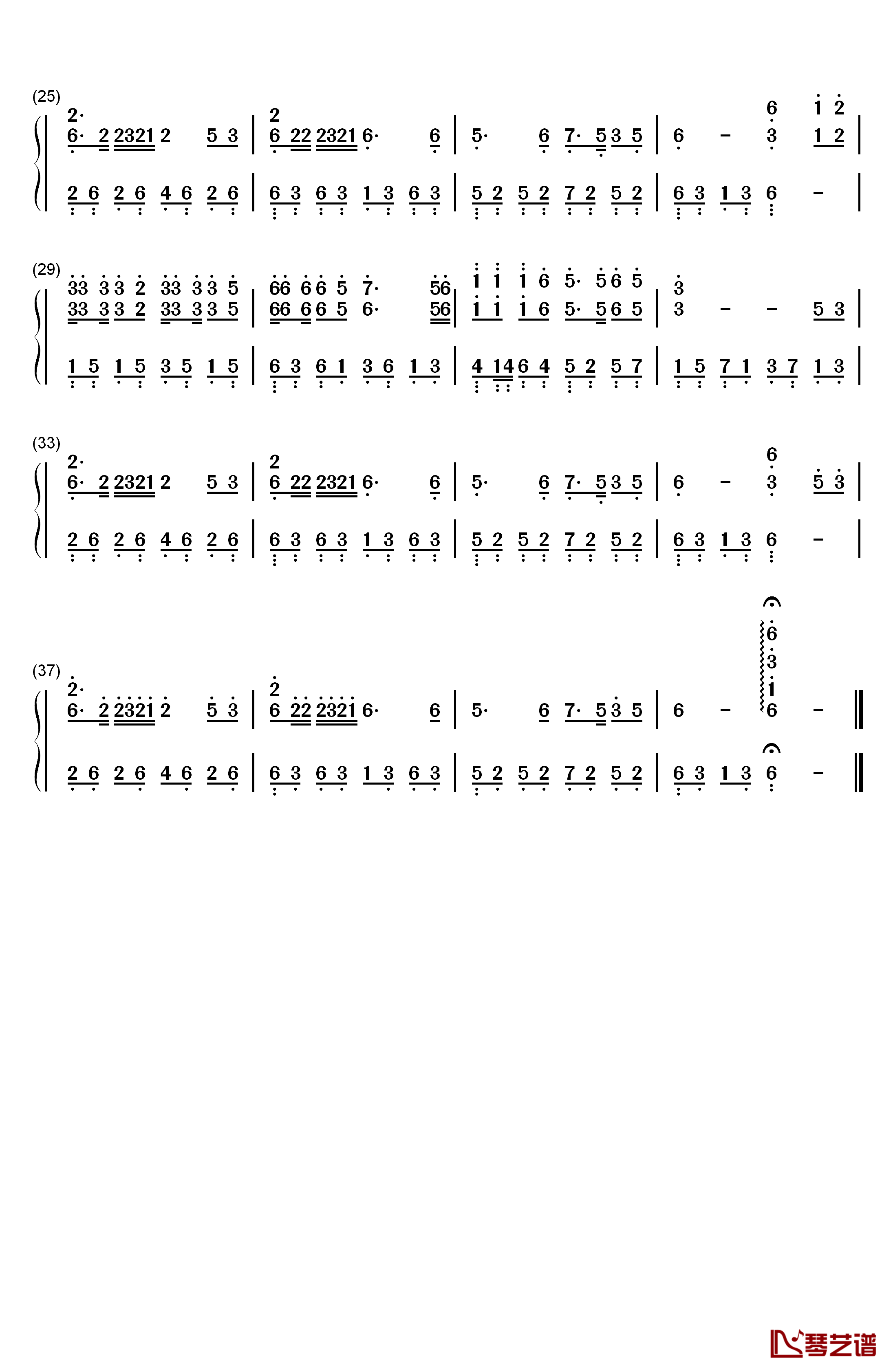拥抱你离去钢琴简谱-数字双手-张北北2