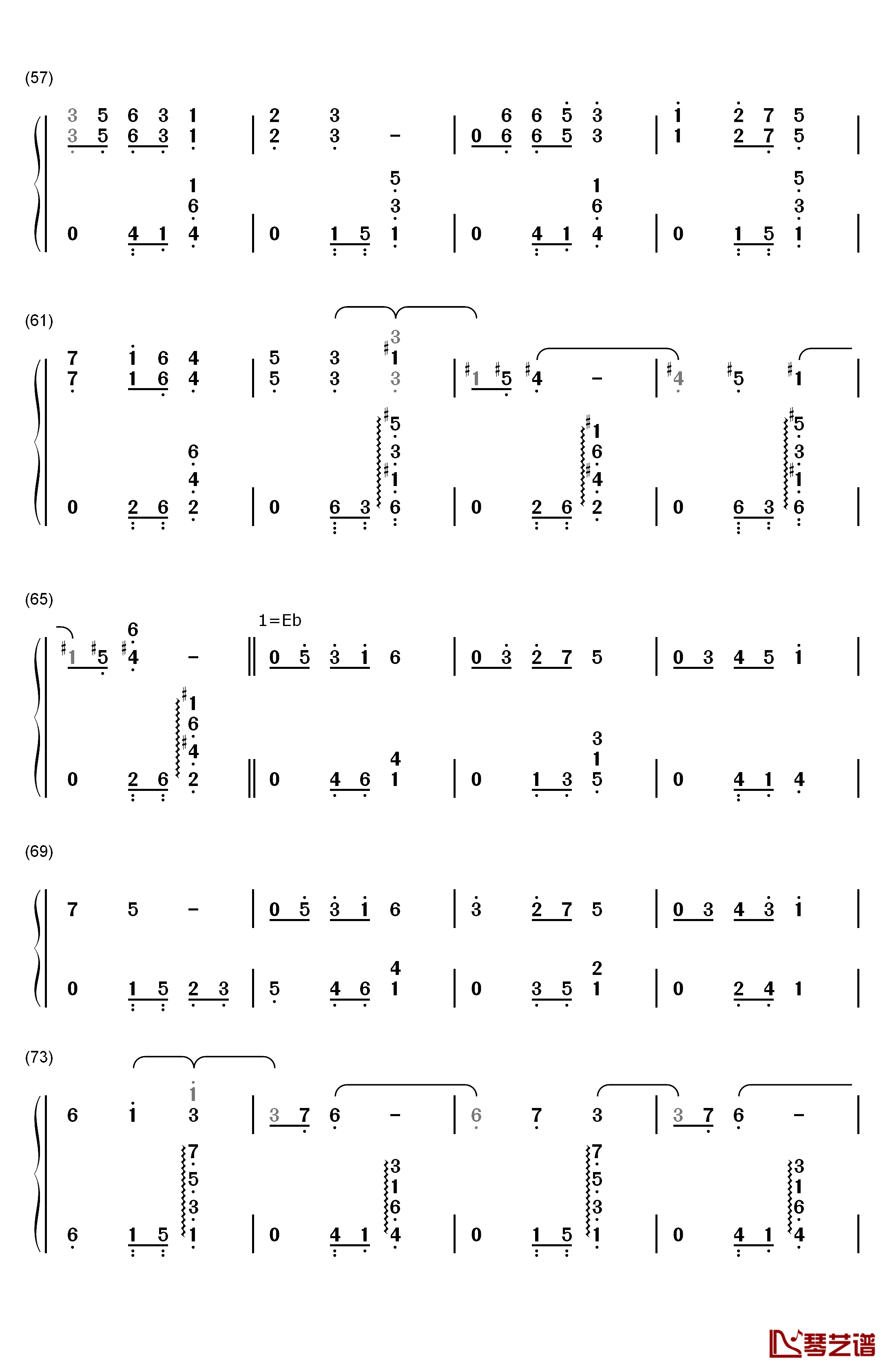 Papillon钢琴简谱-数字双手-神秘园（Secret Garden）4