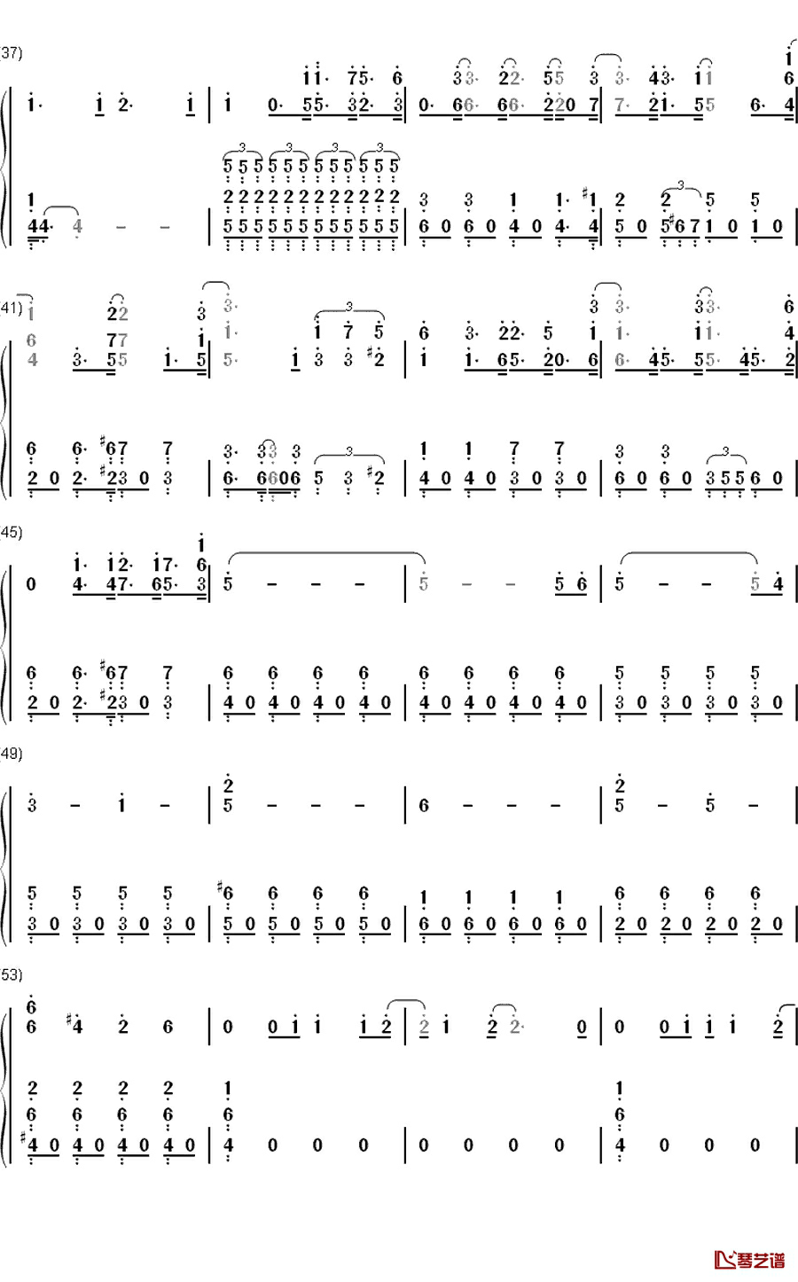 深海のリトルクライ钢琴简谱-数字双手-土岐麻子3