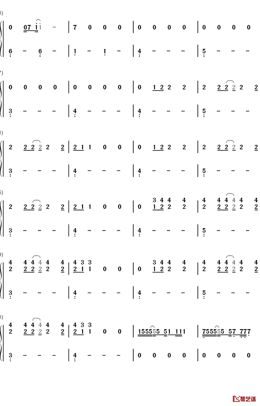 Forever钢琴简谱-数字双手-Haim4