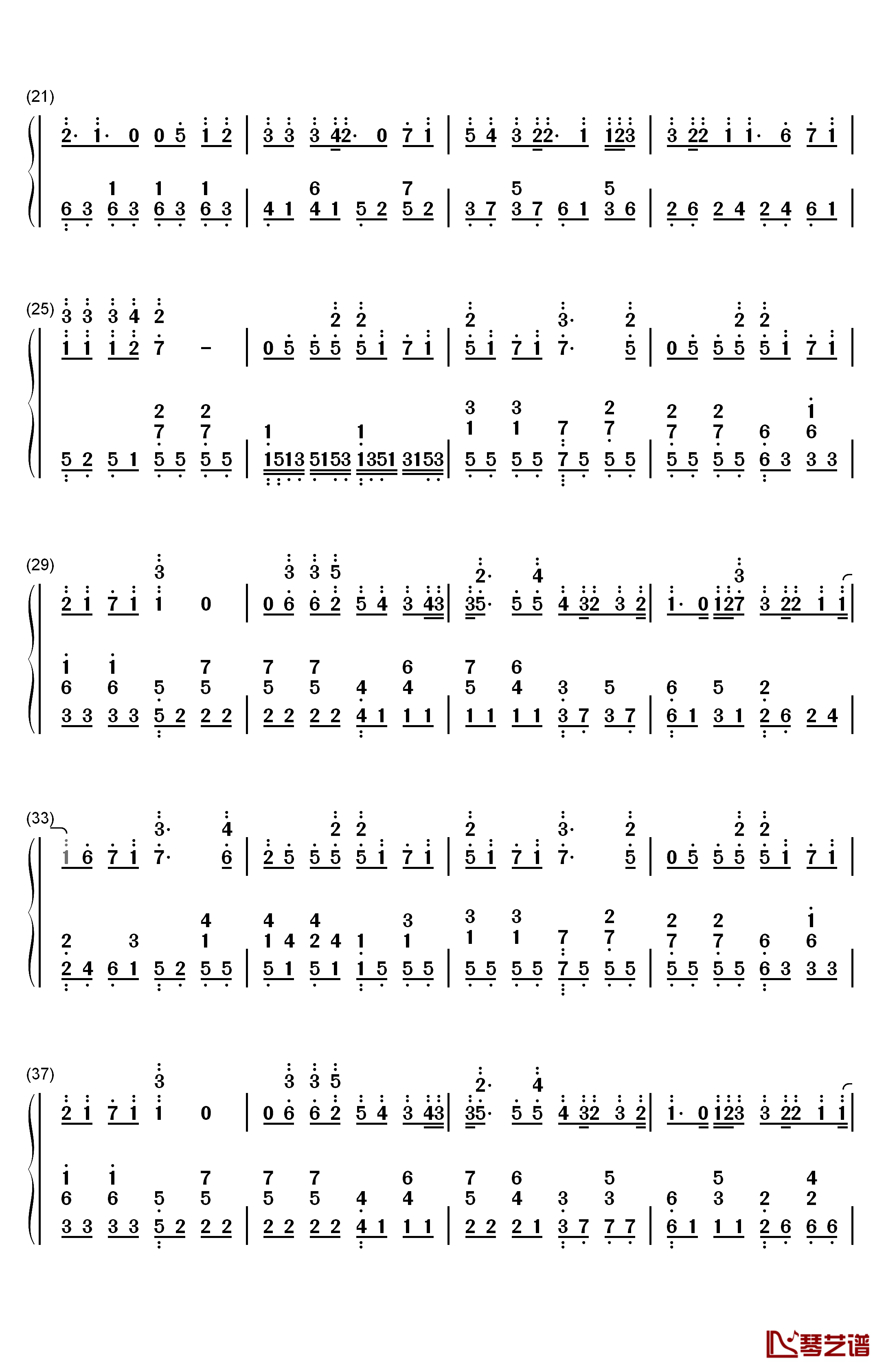 再痛也没关系钢琴简谱-数字双手-陈势安2