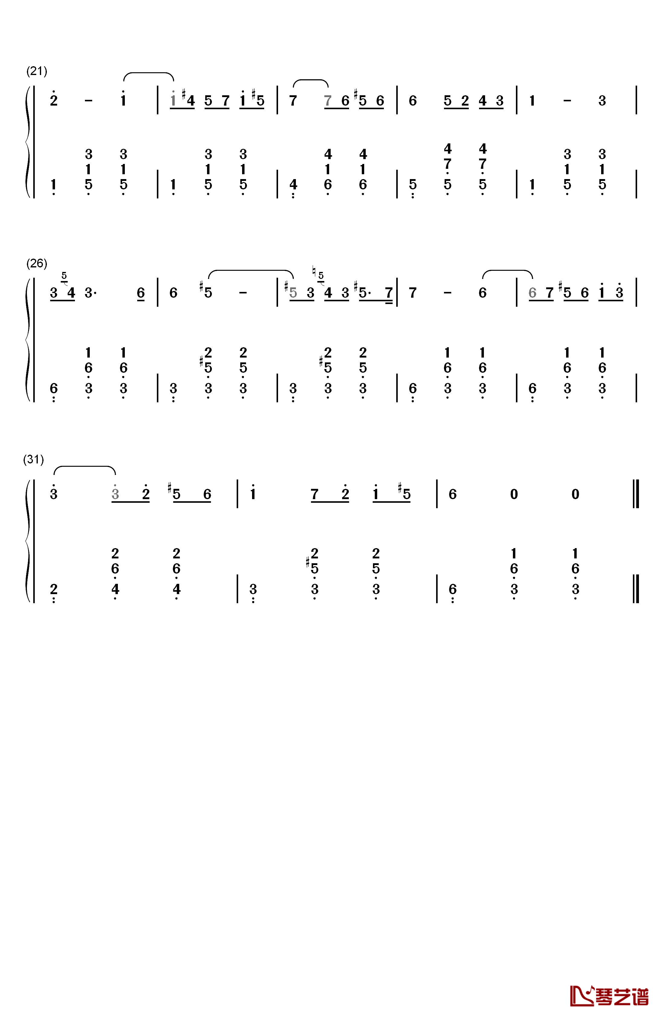 缓慢的圆舞曲钢琴简谱-数字双手-X. 沙尔文卡2