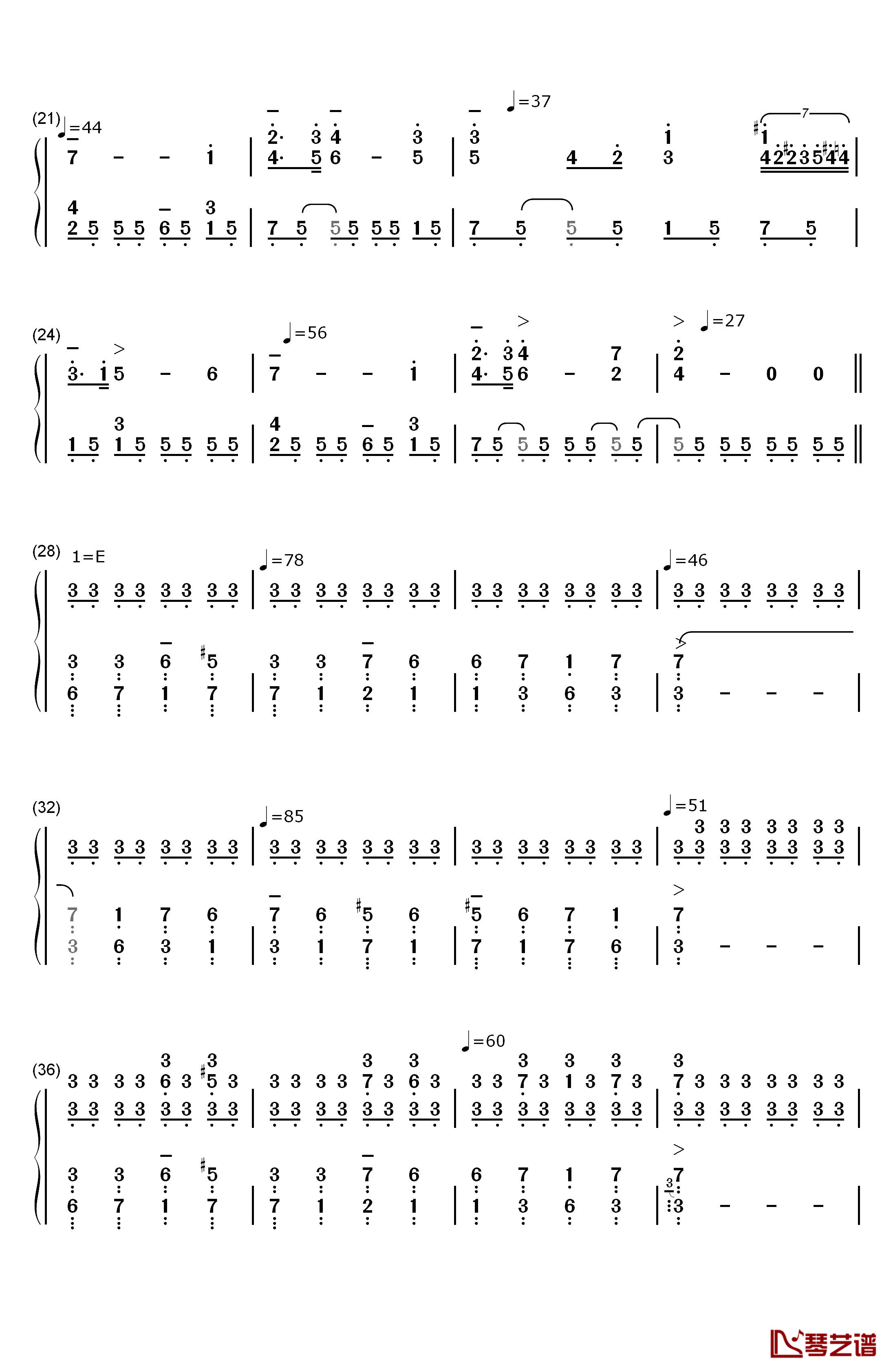 雨滴前奏曲钢琴简谱-数字双手-肖邦2
