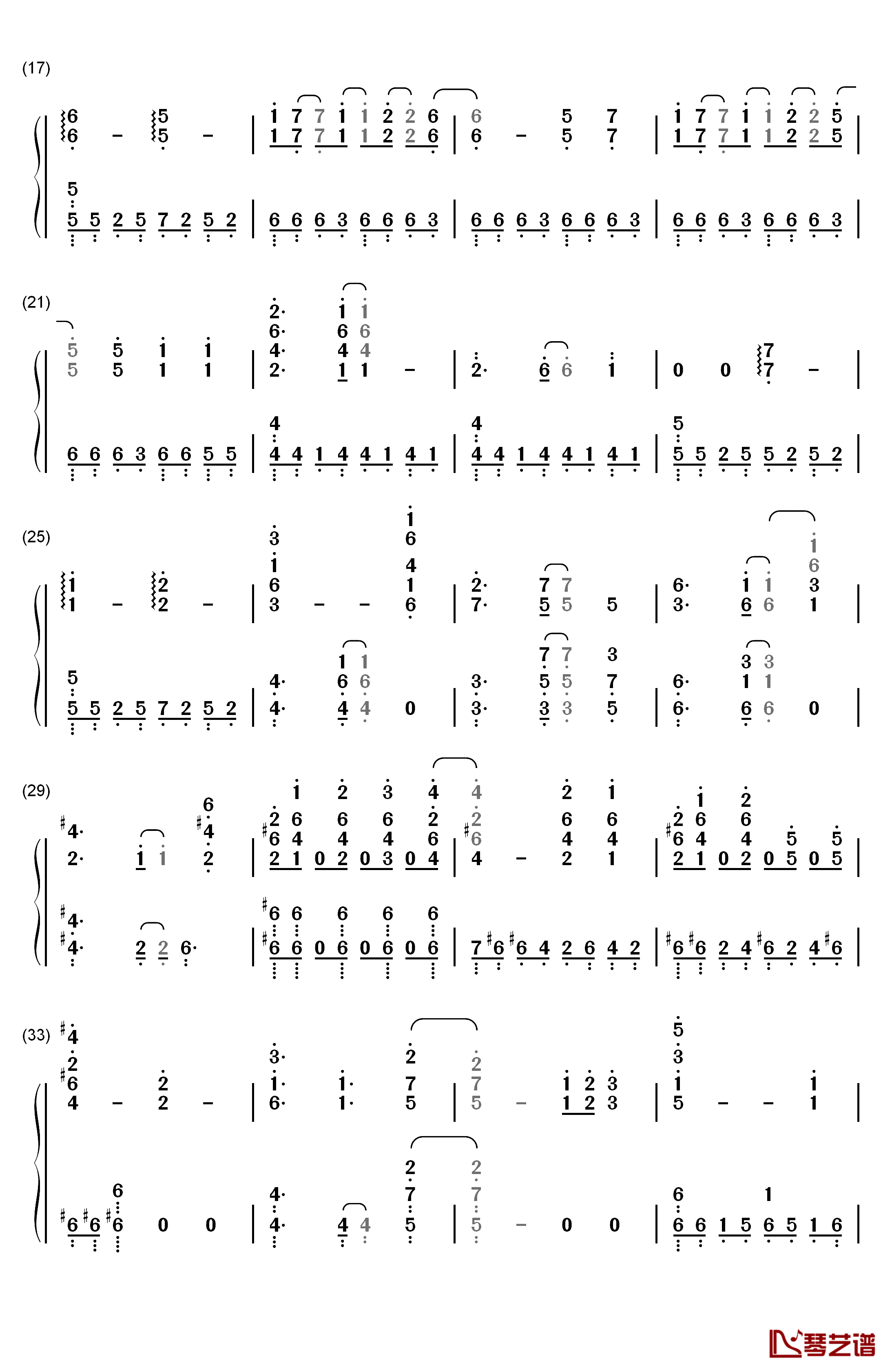 crossing field钢琴简谱-数字双手-LiSA2