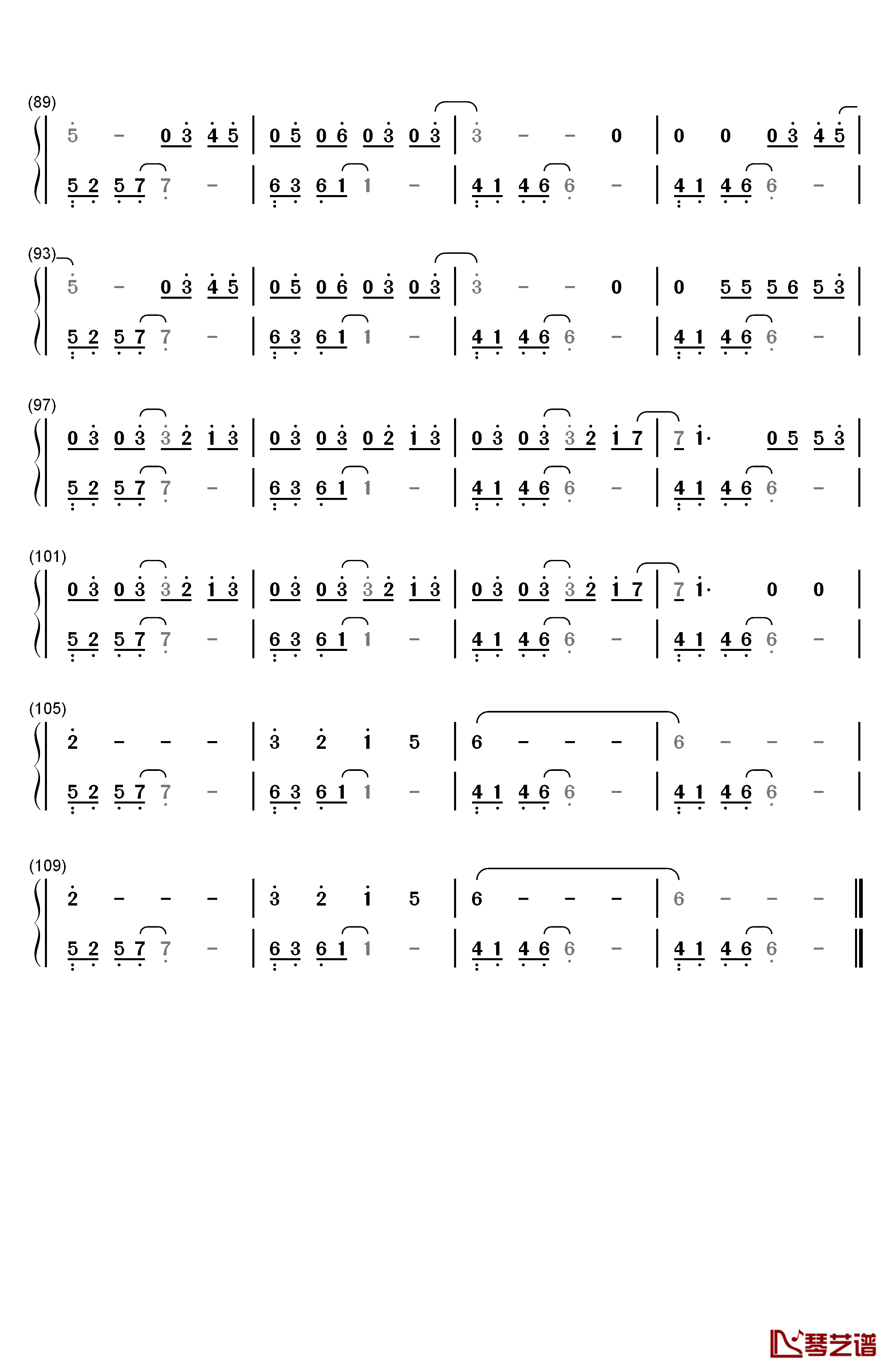 Lost in The Stars钢琴简谱-数字双手-张杰4