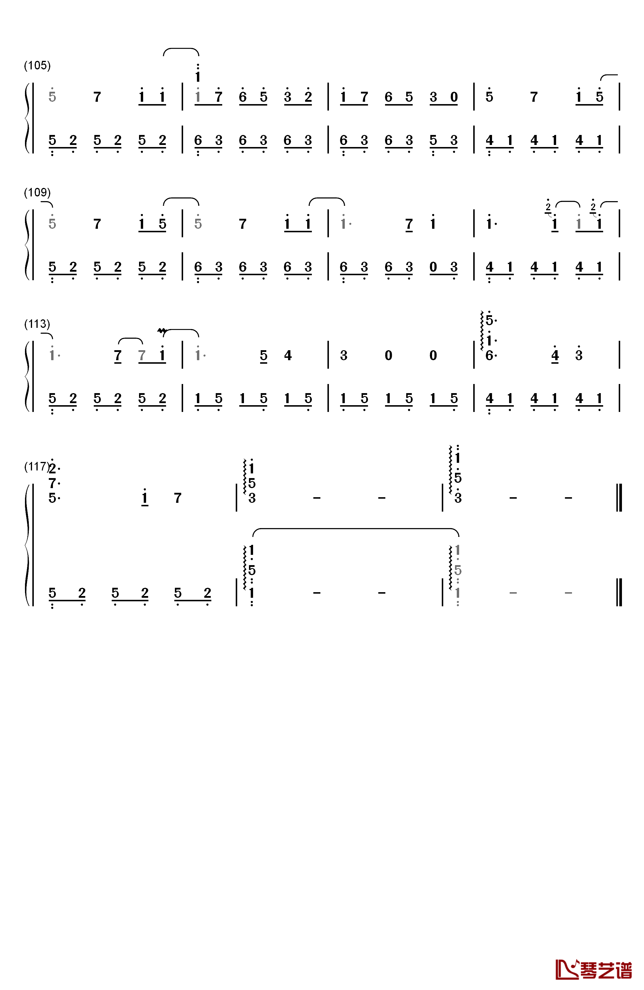Turning钢琴简谱-数字双手-班得瑞5