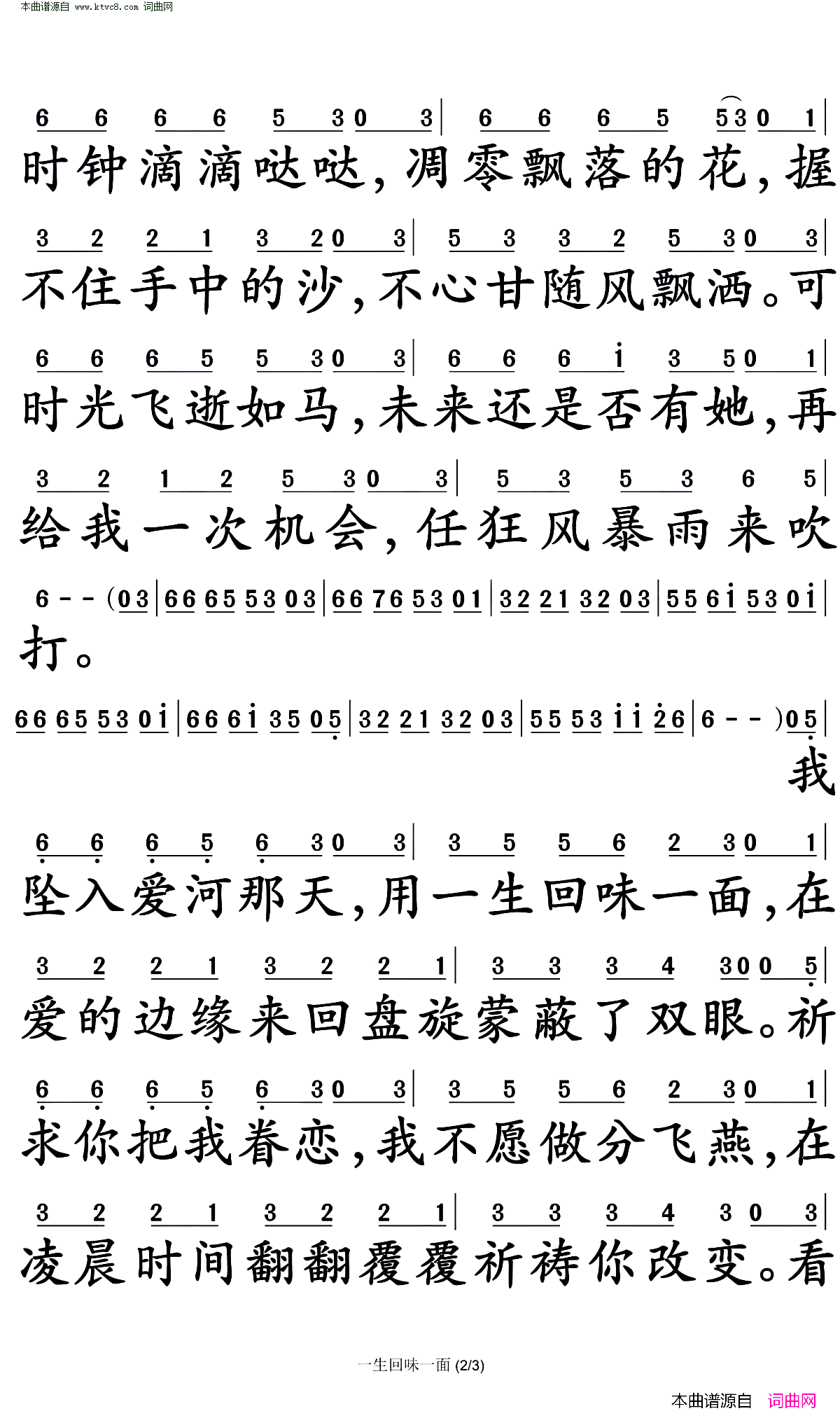 一生回味一面简谱-DJ小鱼儿演唱1