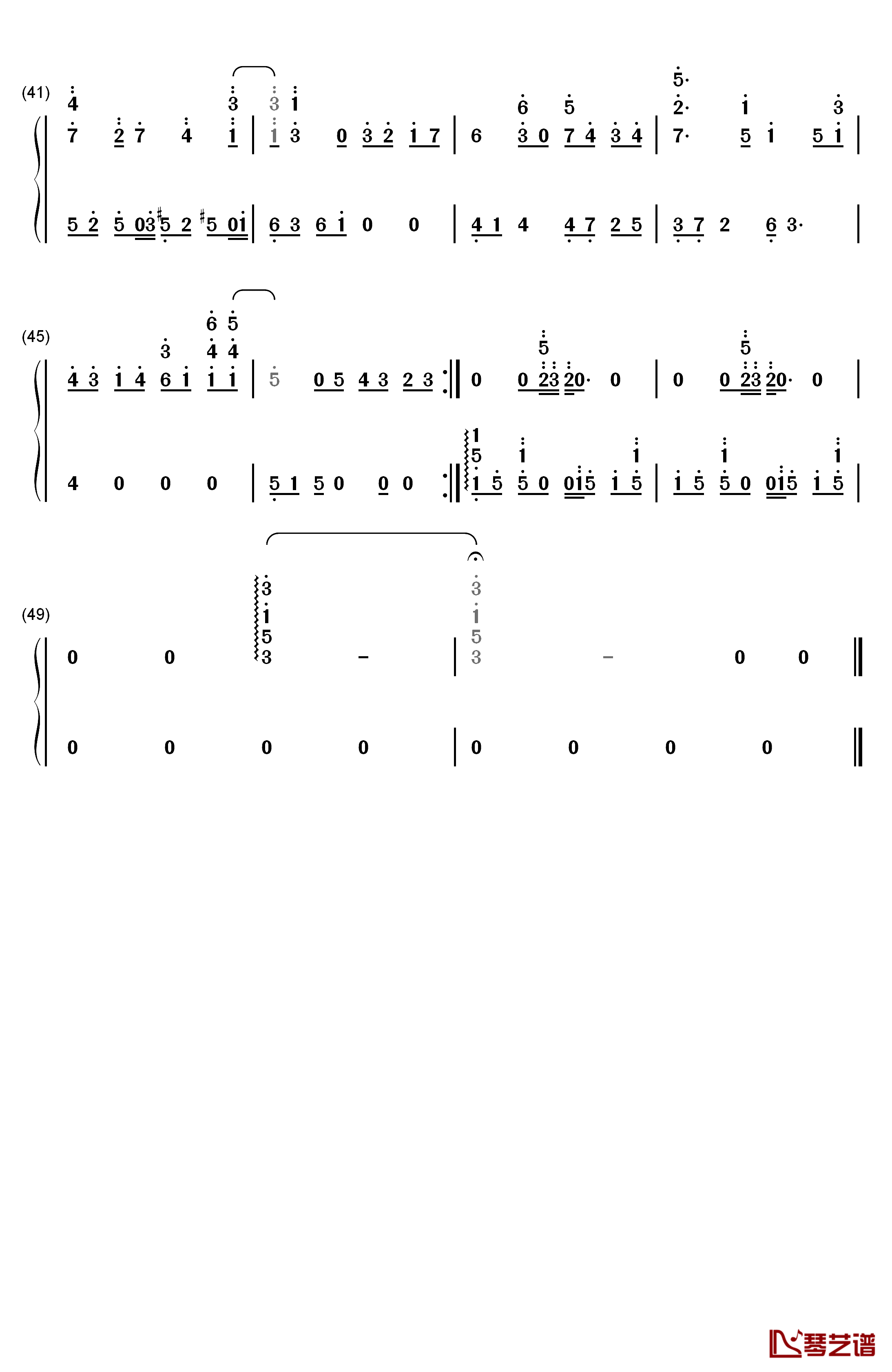 龙猫主题曲钢琴简谱-数字双手-久石让 宫崎骏3